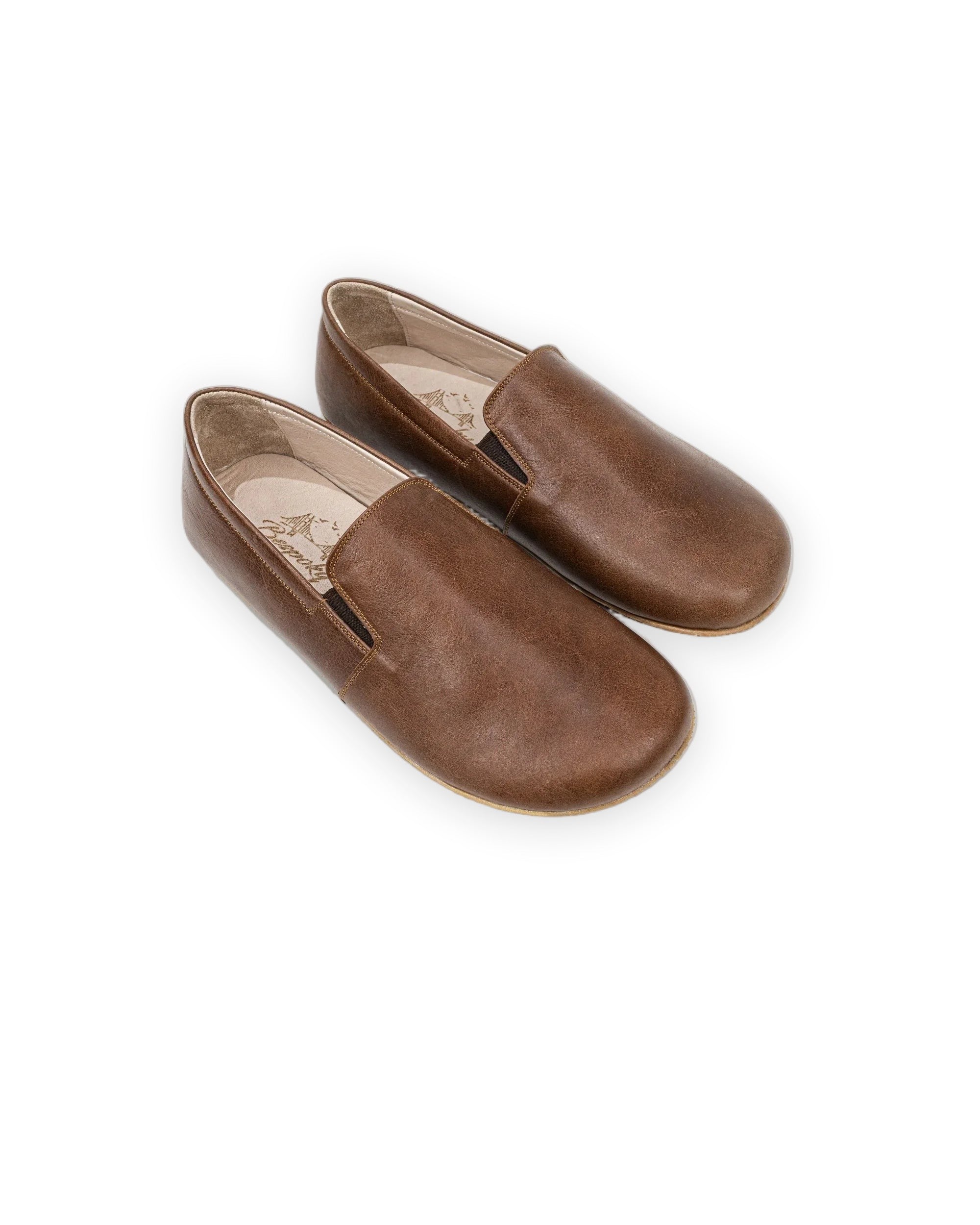 Men's Brown Barefoot Shoes - Handcrafted Calf Leather Wide Toe Box | Bespoky