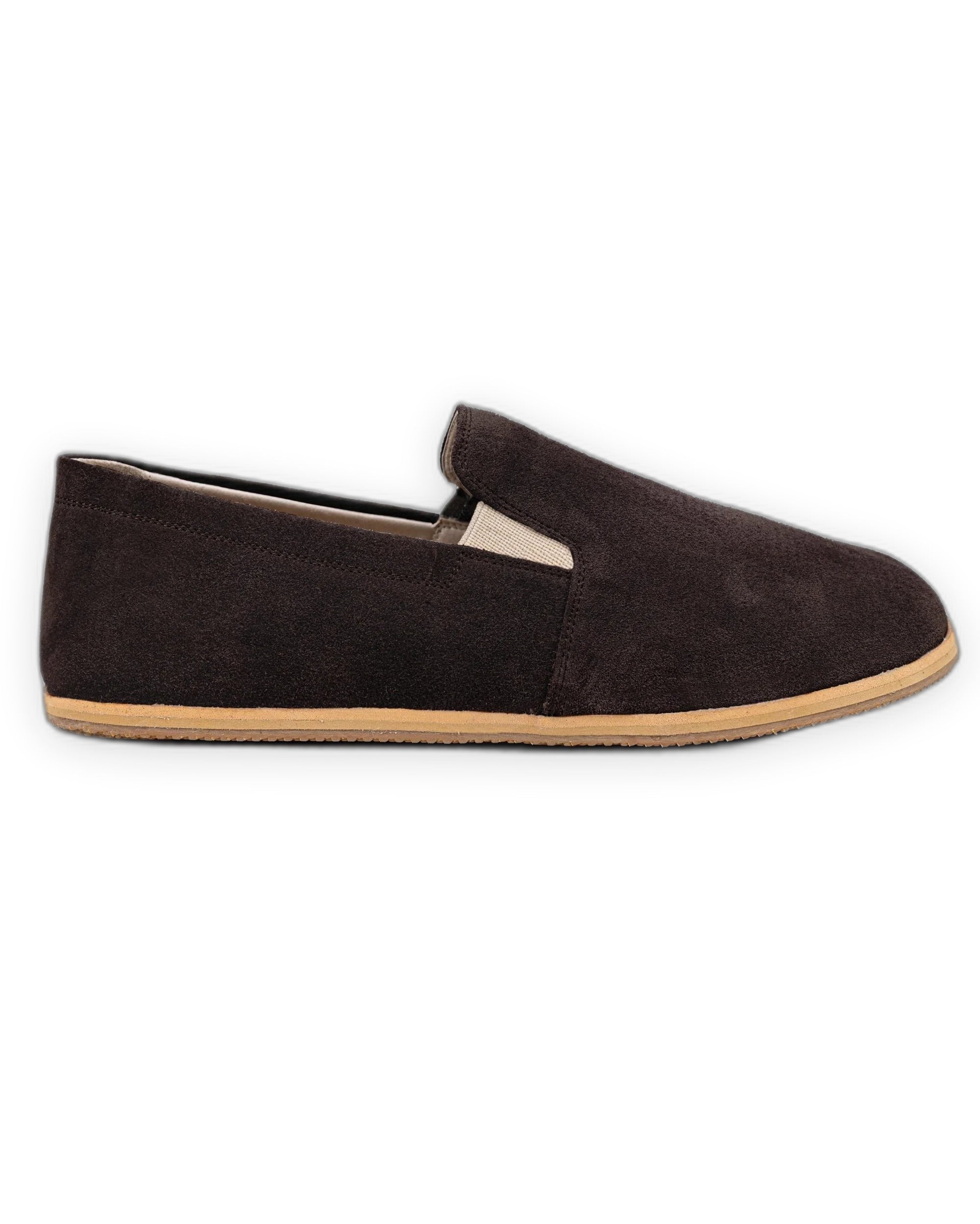 Pair Brown Suede Barefoot Shoes - Barefoot Wide Toe Calf Leather | Bespoky