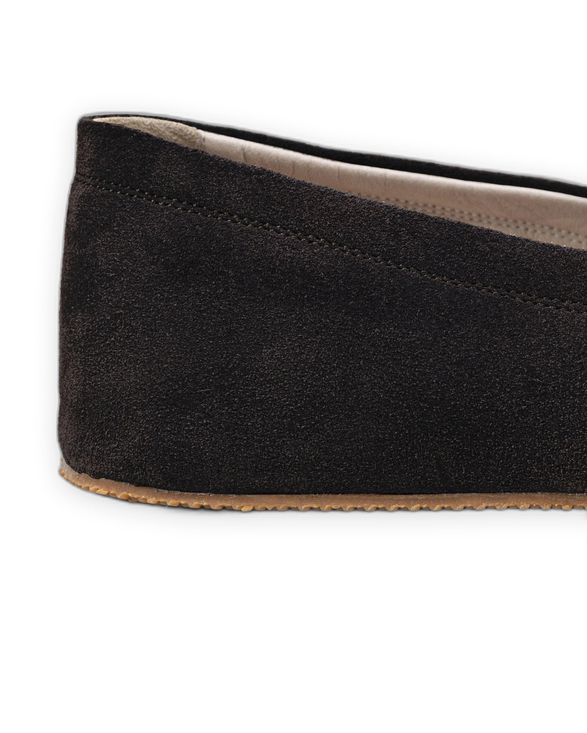 Side view Brown Suede Barefoot Shoes - Calf Leather Zero Drop | Bespoky