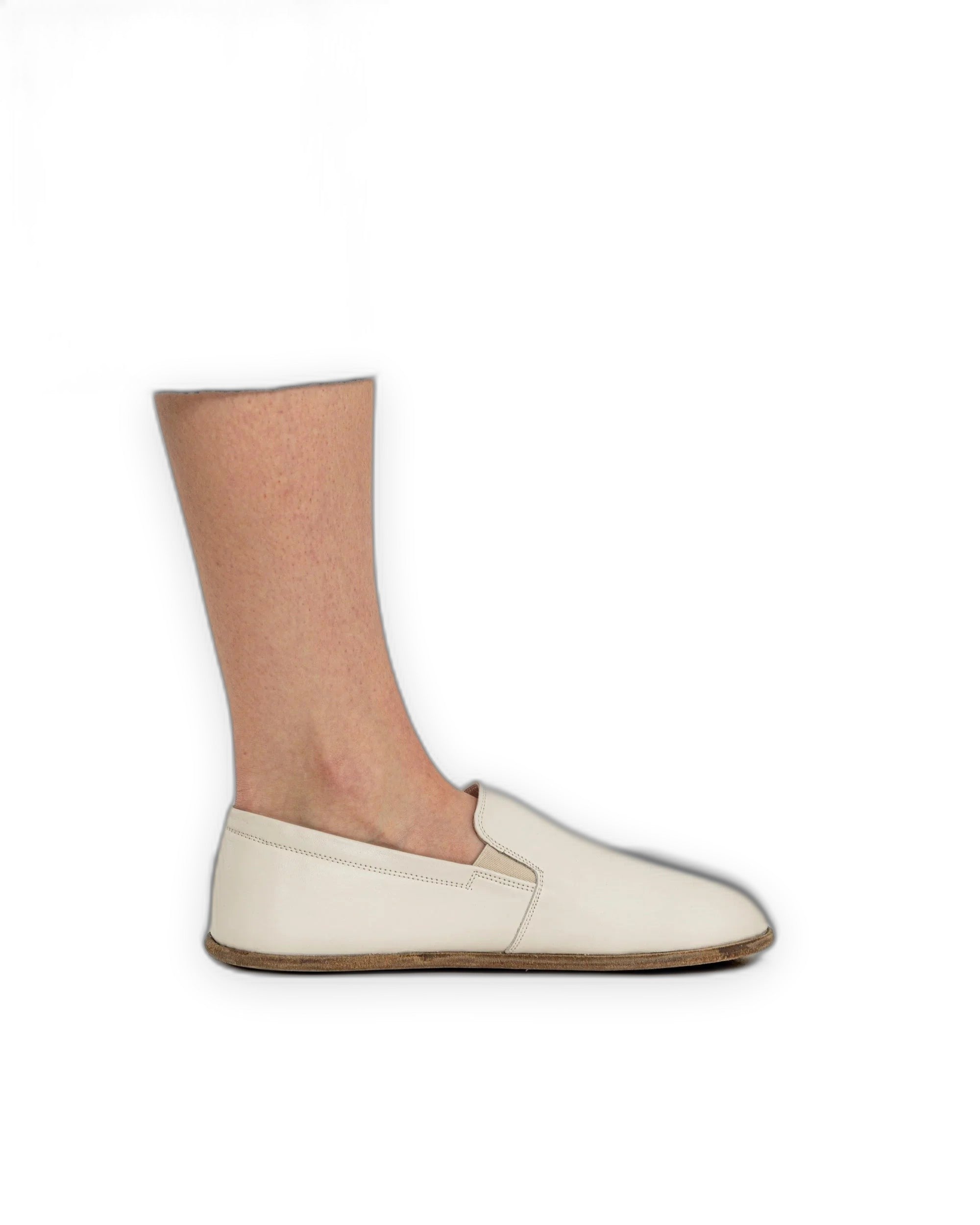 Pair Cream Barefoot Shoes - Barefoot Wide Toe Calf Leather | Bespoky