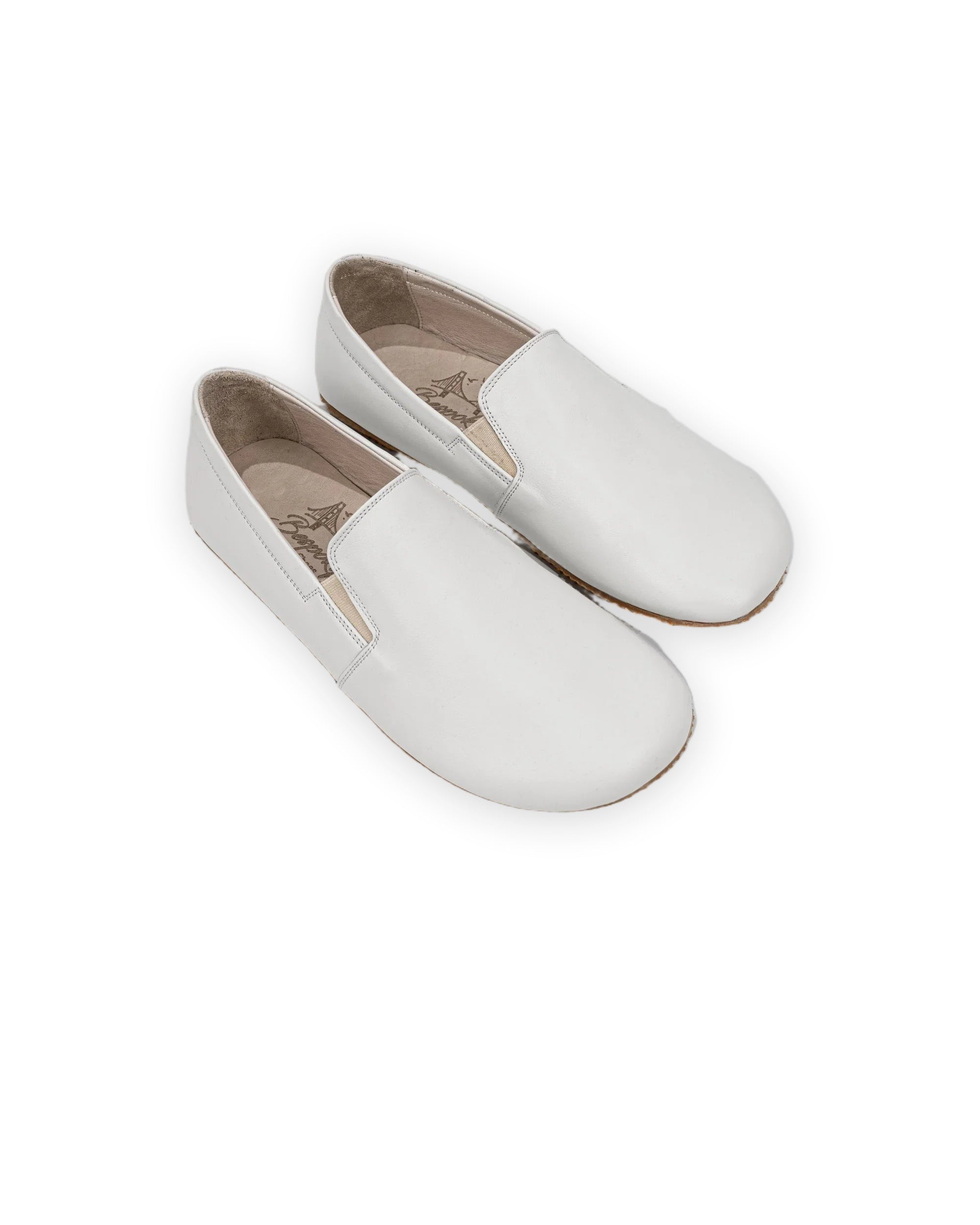 Men's Cream Barefoot Shoes - Handcrafted Calf Leather Wide Toe Box | Bespoky