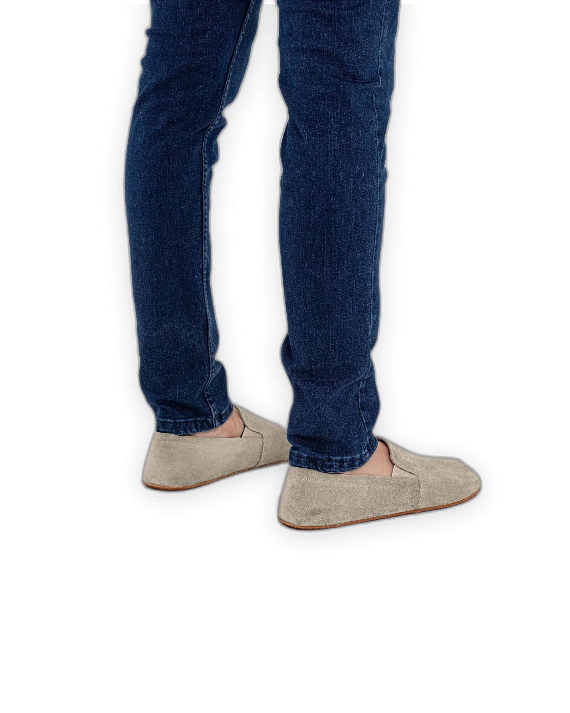 Detail Cream Suede Barefoot Shoes - Handcrafted Calf Leather Turkey | Bespoky