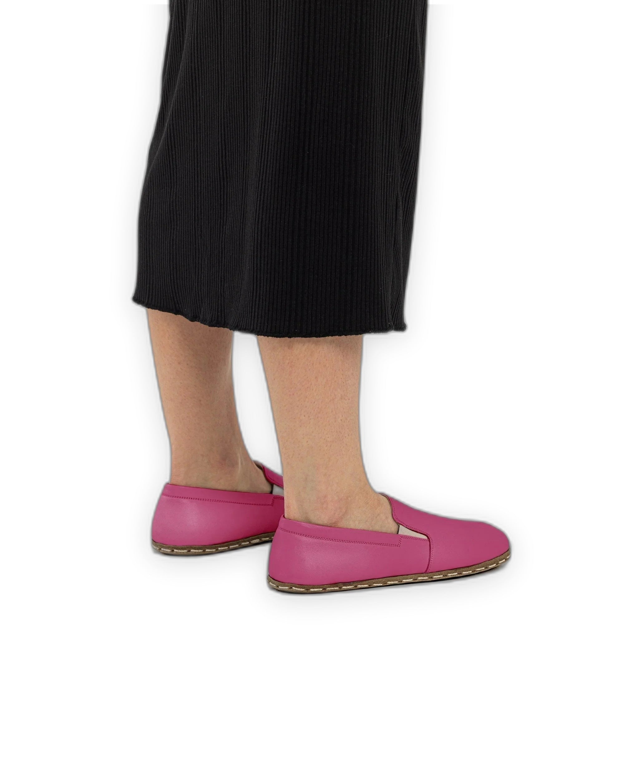 Detail Fuchsia Barefoot Shoes - Handcrafted Calf Leather Turkey | Bespoky