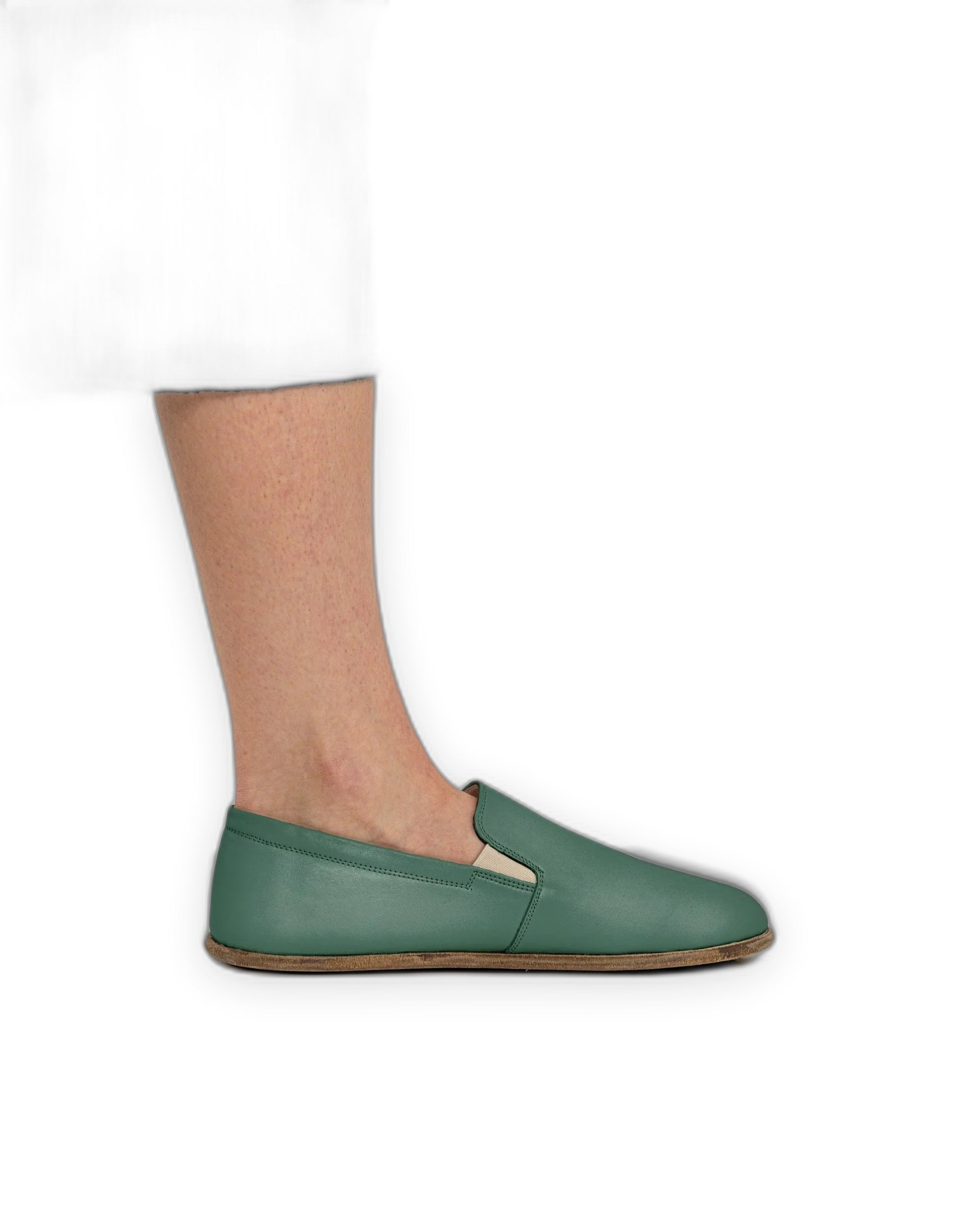 Detail Green Barefoot Shoes - Handcrafted Calf Leather Turkey | Bespoky
