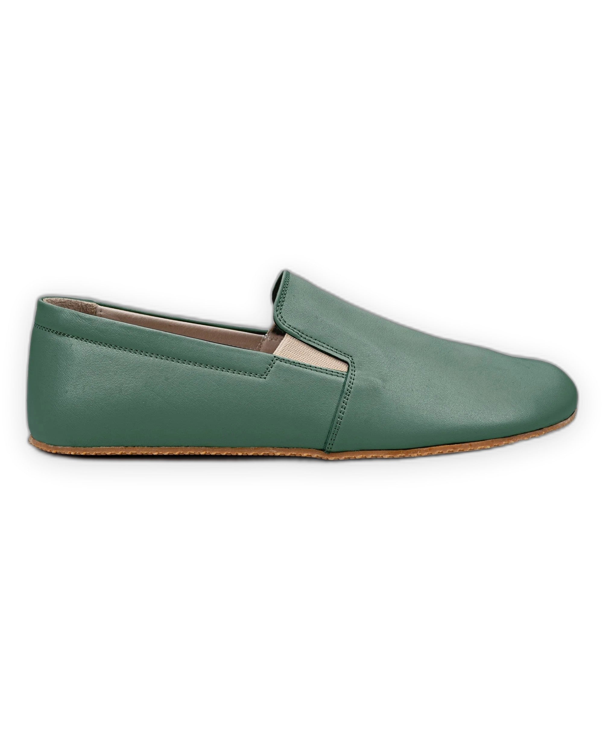 Detail Green Barefoot Shoes - Handcrafted Calf Leather Turkey | Bespoky
