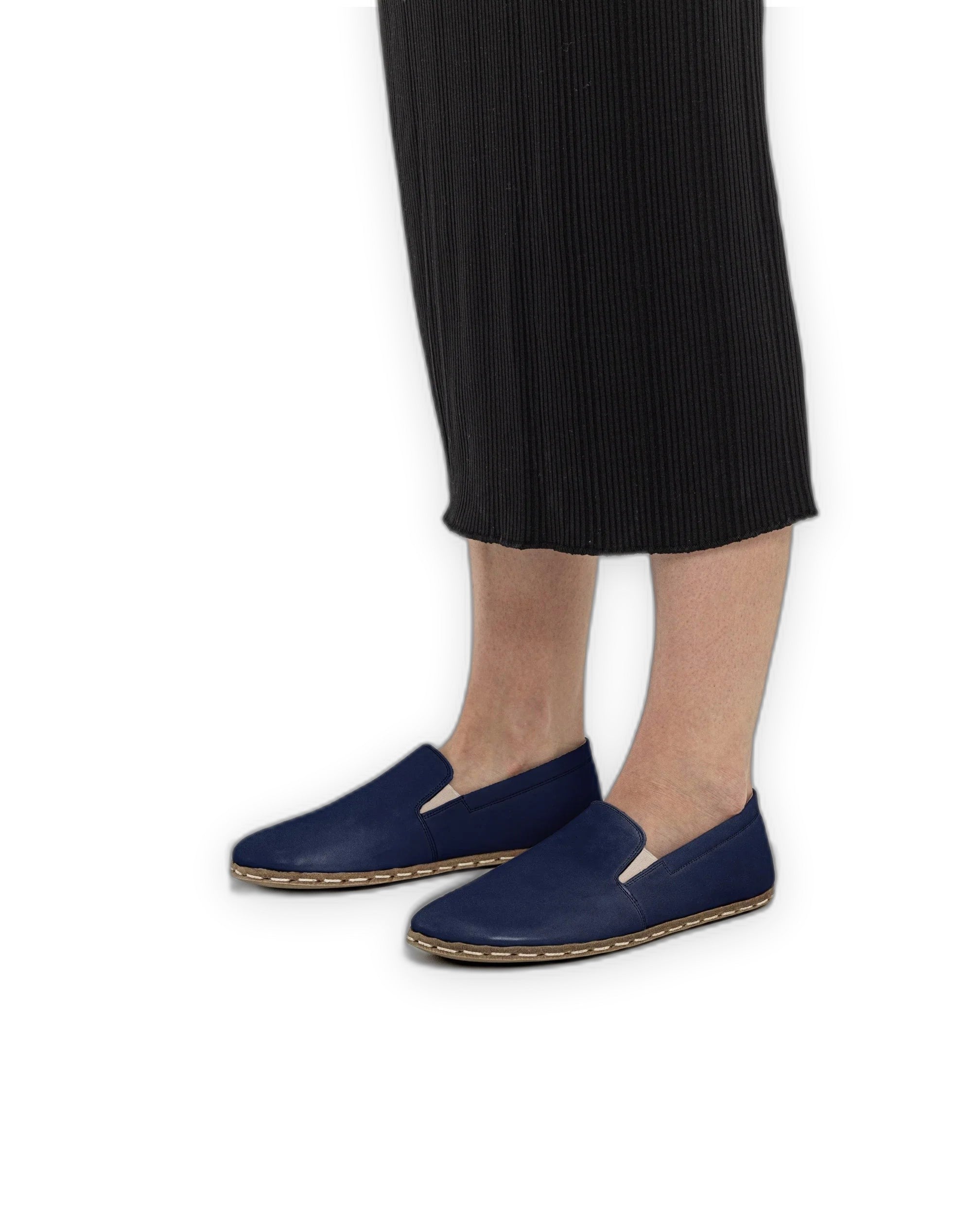 Top view Navy Blue Barefoot Shoes - Handcrafted Calf Leather | Bespoky