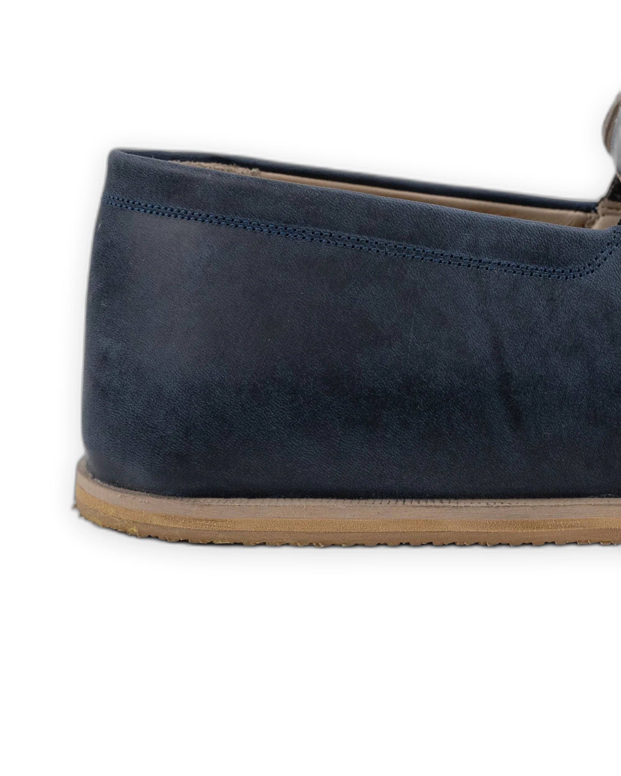 Detail Navy Barefoot Shoes - Handcrafted Calf Leather Turkey | Bespoky
