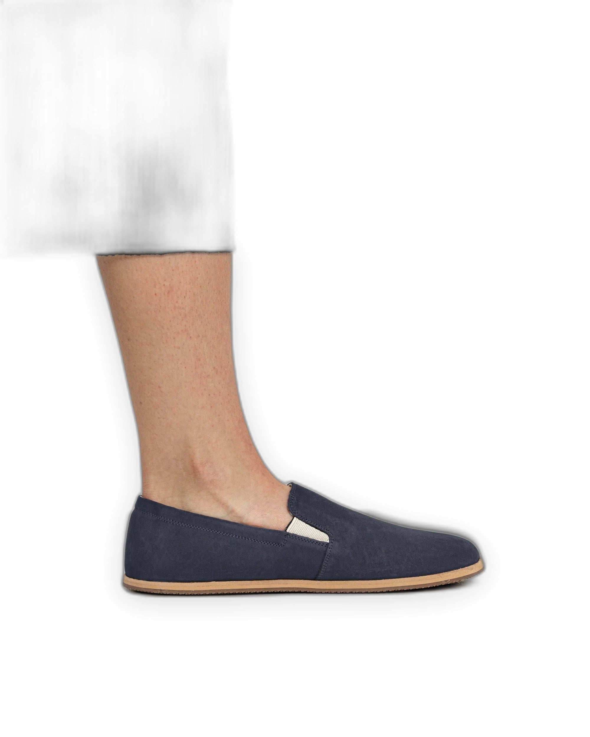 Back view Navy Nubuck Barefoot Shoes - Calf Leather Handcrafted | Bespoky