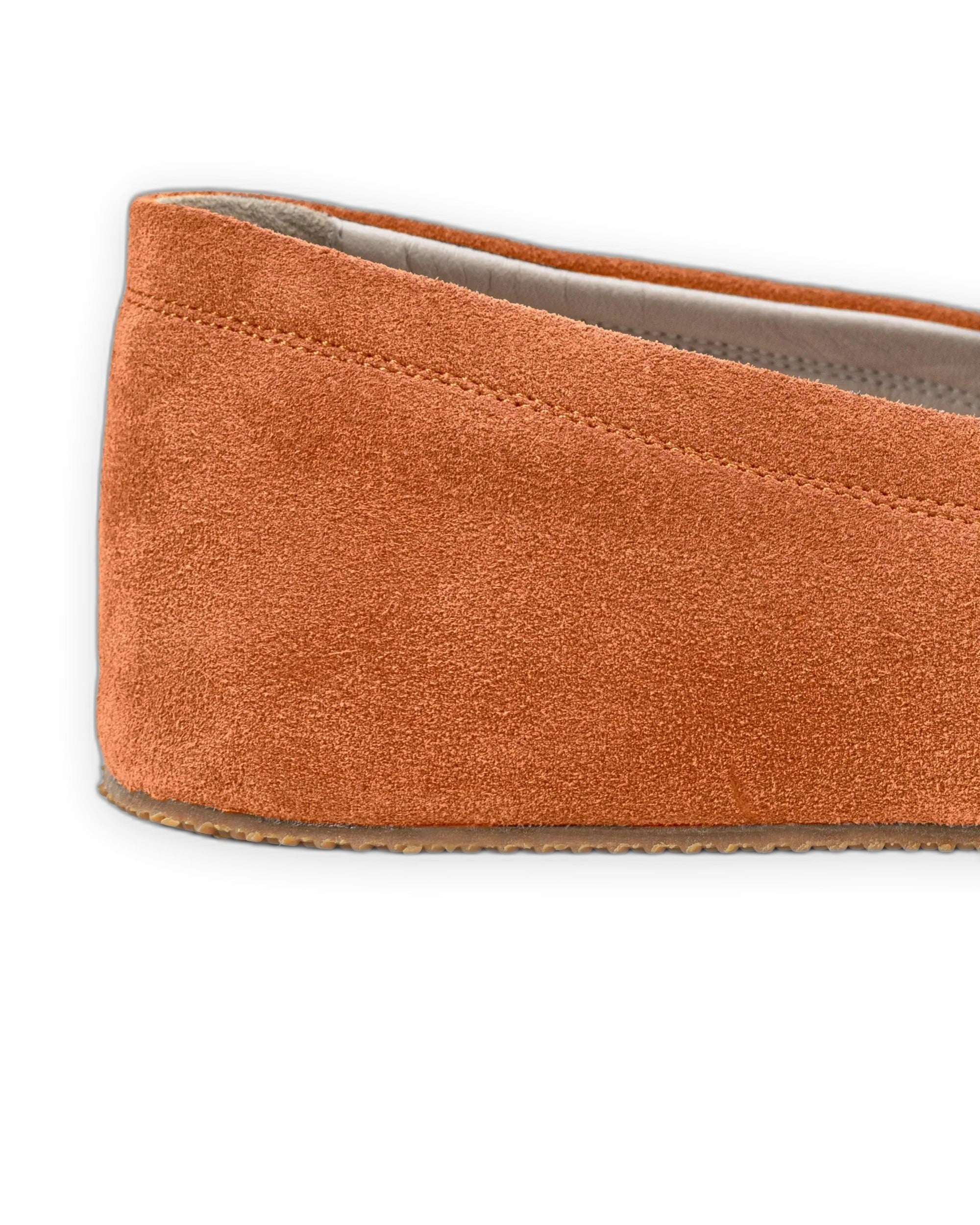 Side view Orange Suede Barefoot Shoes - Calf Leather Zero Drop | Bespoky