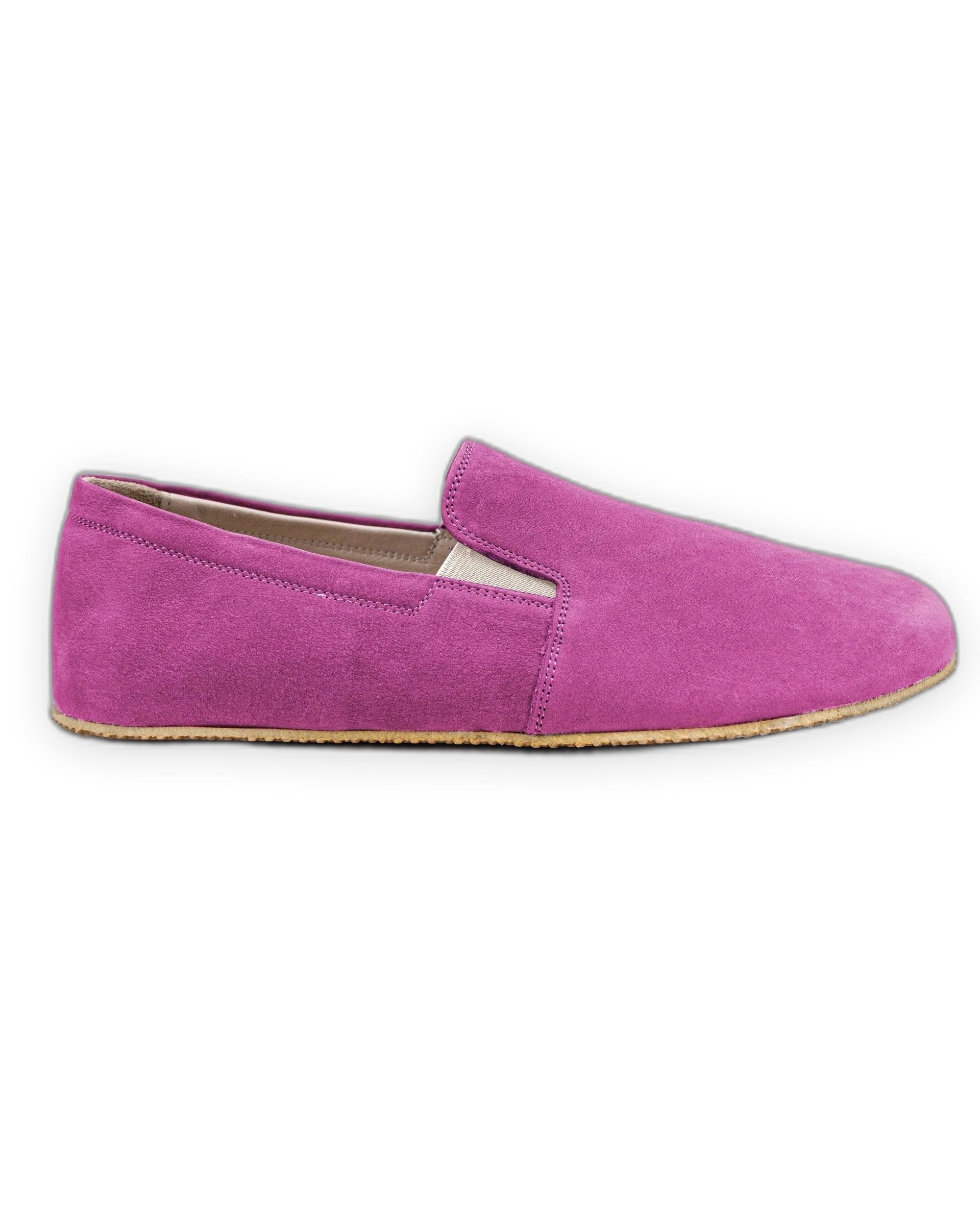 Side view Pink Nubuck Barefoot Shoes - Calf Leather Zero Drop | Bespoky