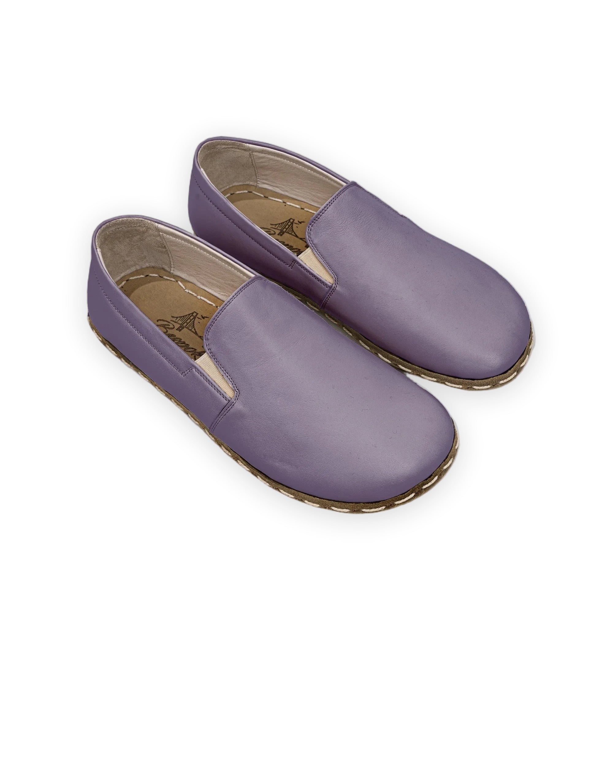 Men's Purple Barefoot Shoes - Handcrafted Calf Leather Wide Toe Box | Bespoky