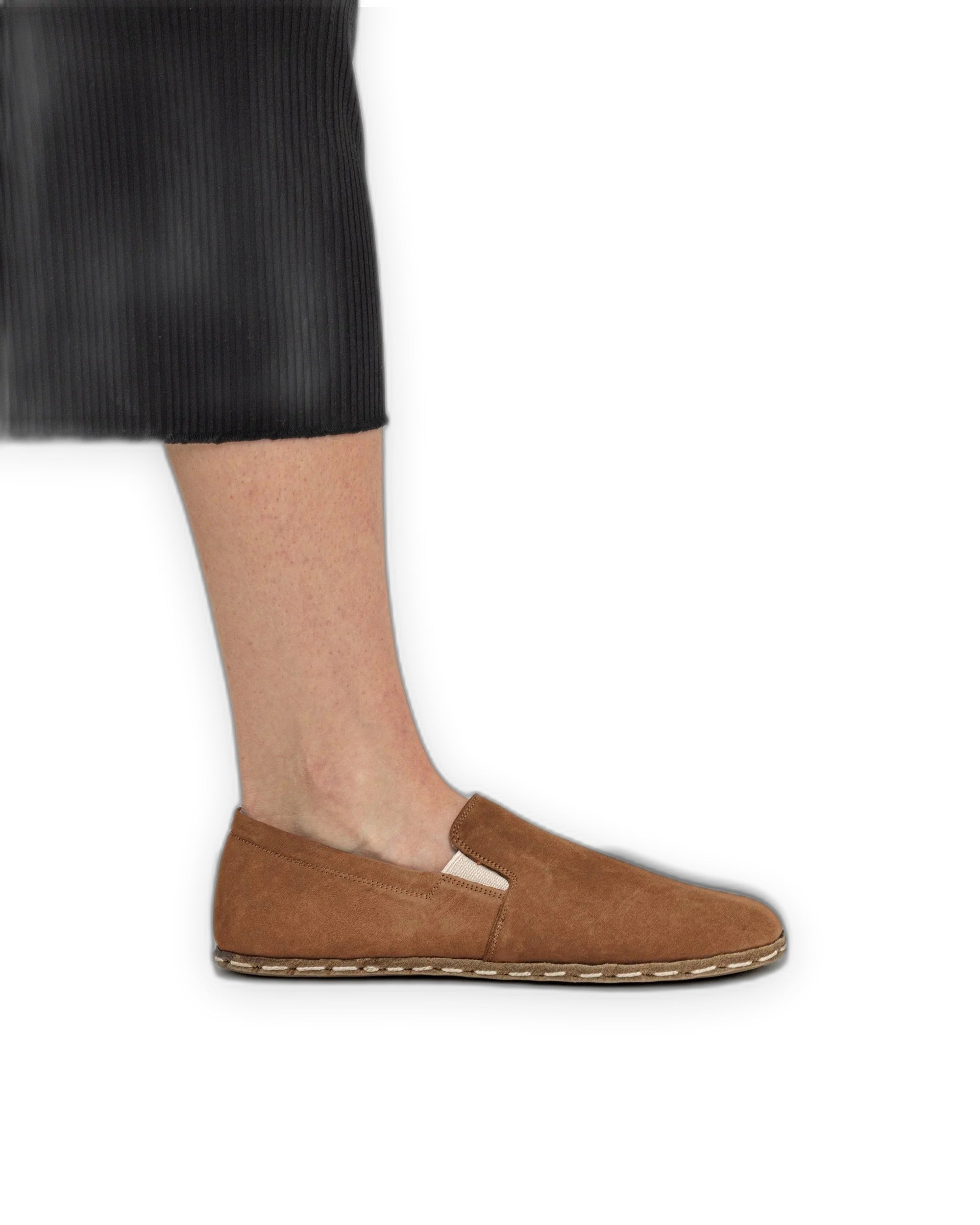 Pair Tan Nubuck Barefoot Shoes - Barefoot Wide Toe Calf Leather | Bespoky
