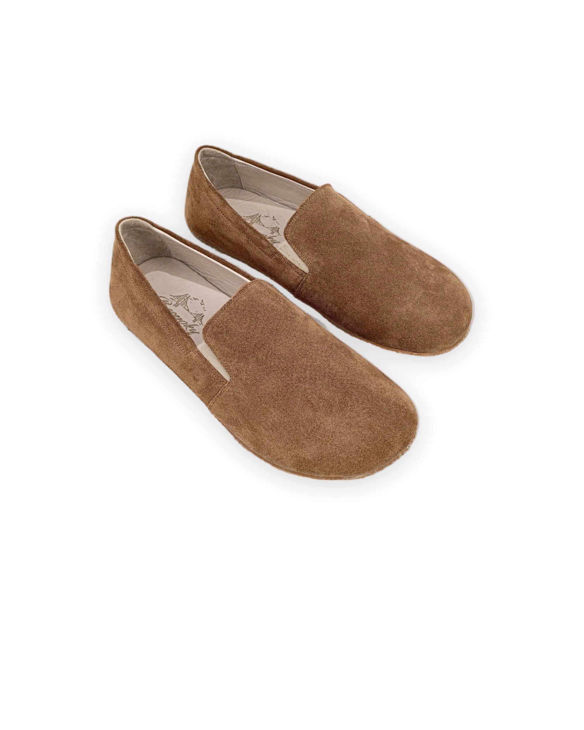 Men's Tan Suede Barefoot Shoes - Handcrafted Calf Leather Wide Toe Box | Bespoky