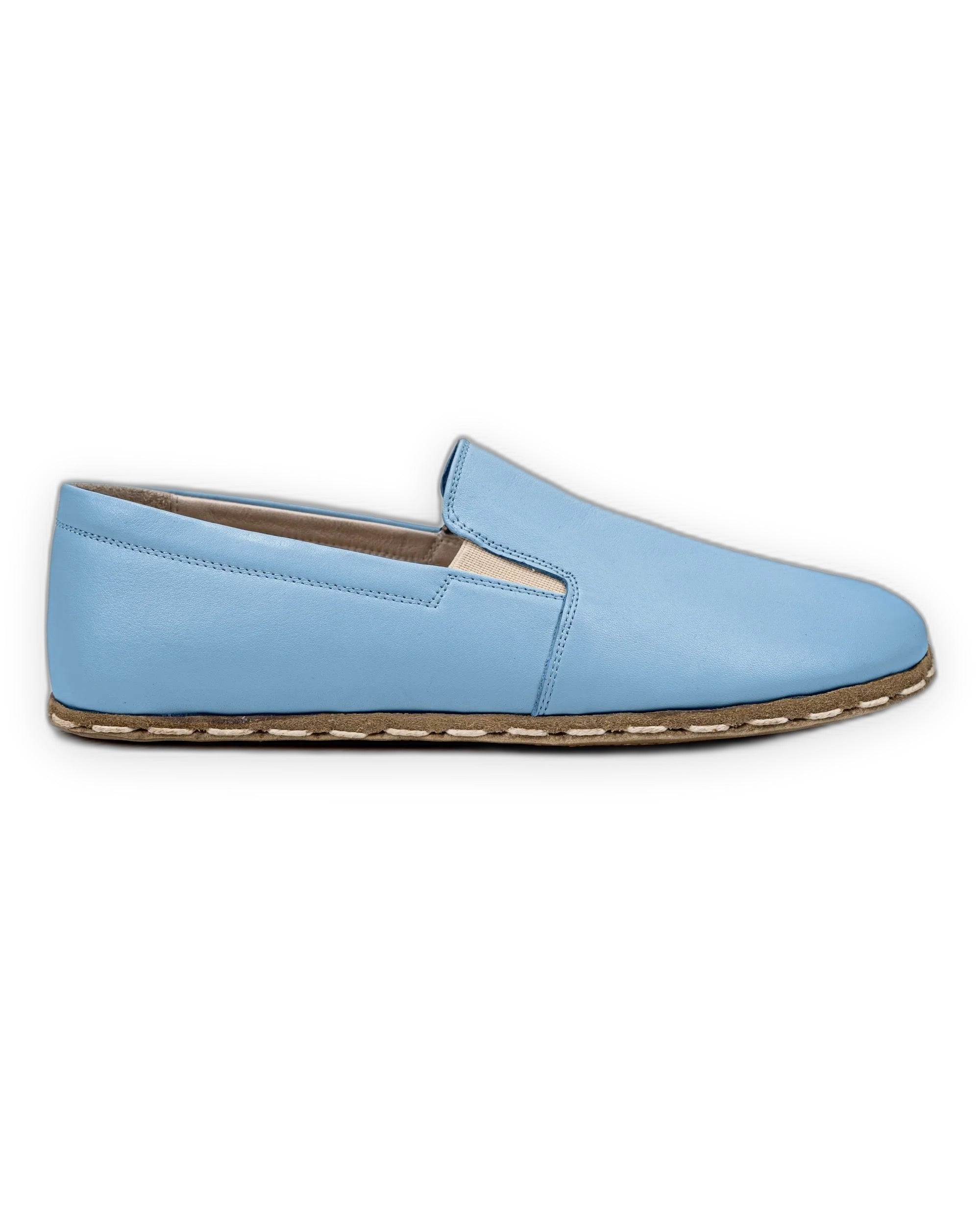 Side view Baby Blue Barefoot Shoes - Calf Leather Zero Drop | Bespoky