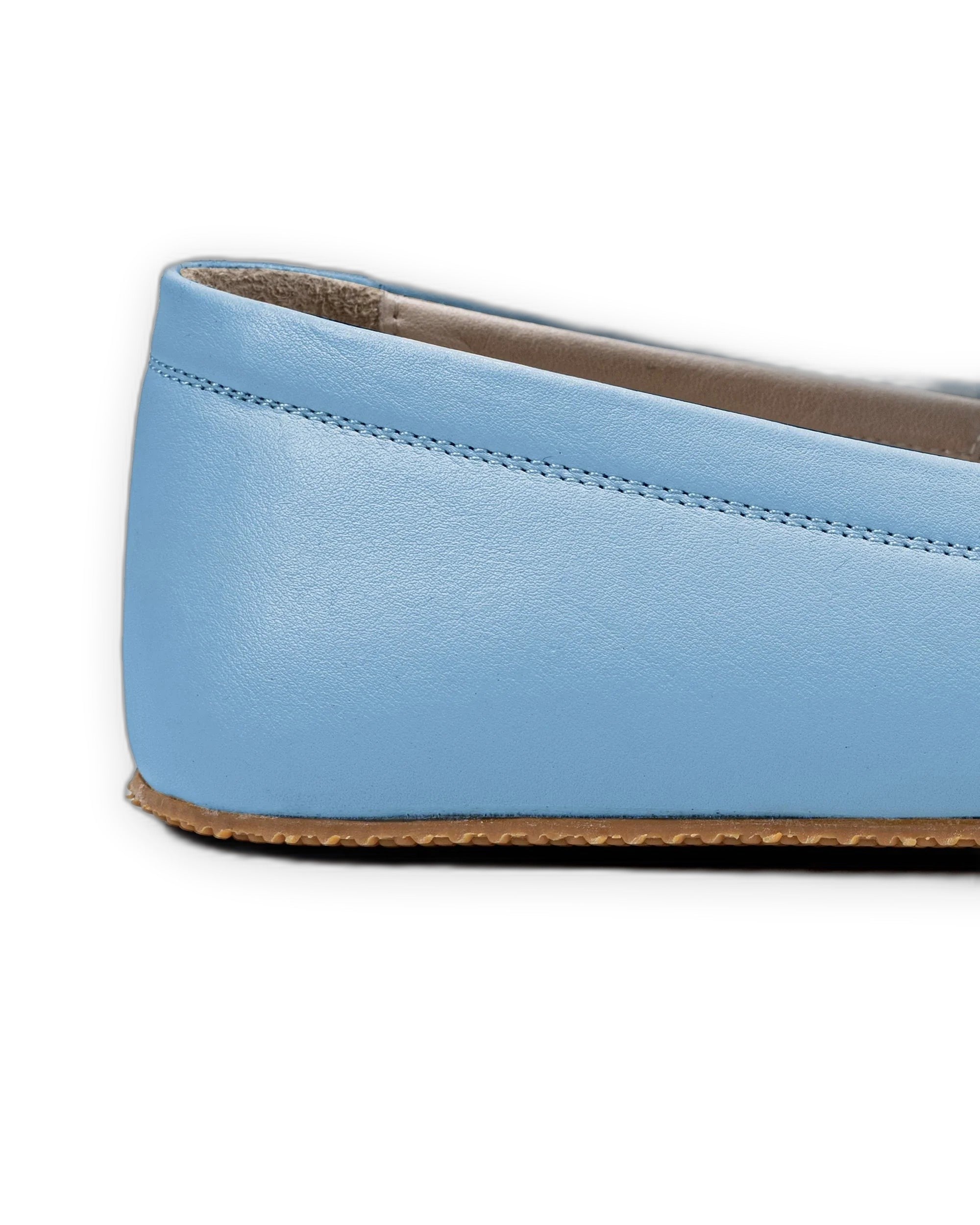 Top view Baby Blue Barefoot Shoes - Handcrafted Calf Leather | Bespoky
