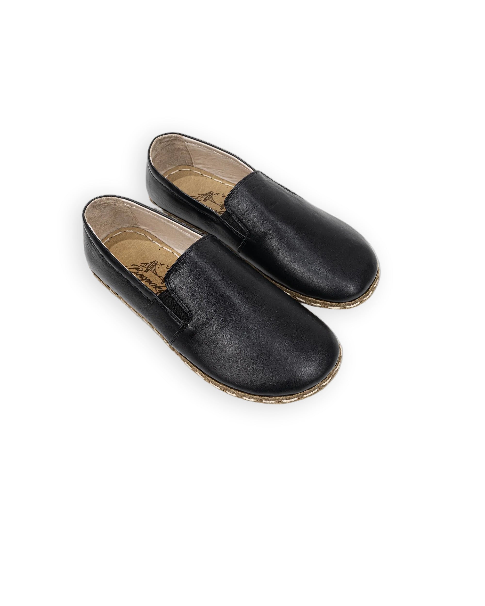 Women's Black Barefoot Shoes - Handcrafted Calf Leather Wide Toe Box | Bespoky