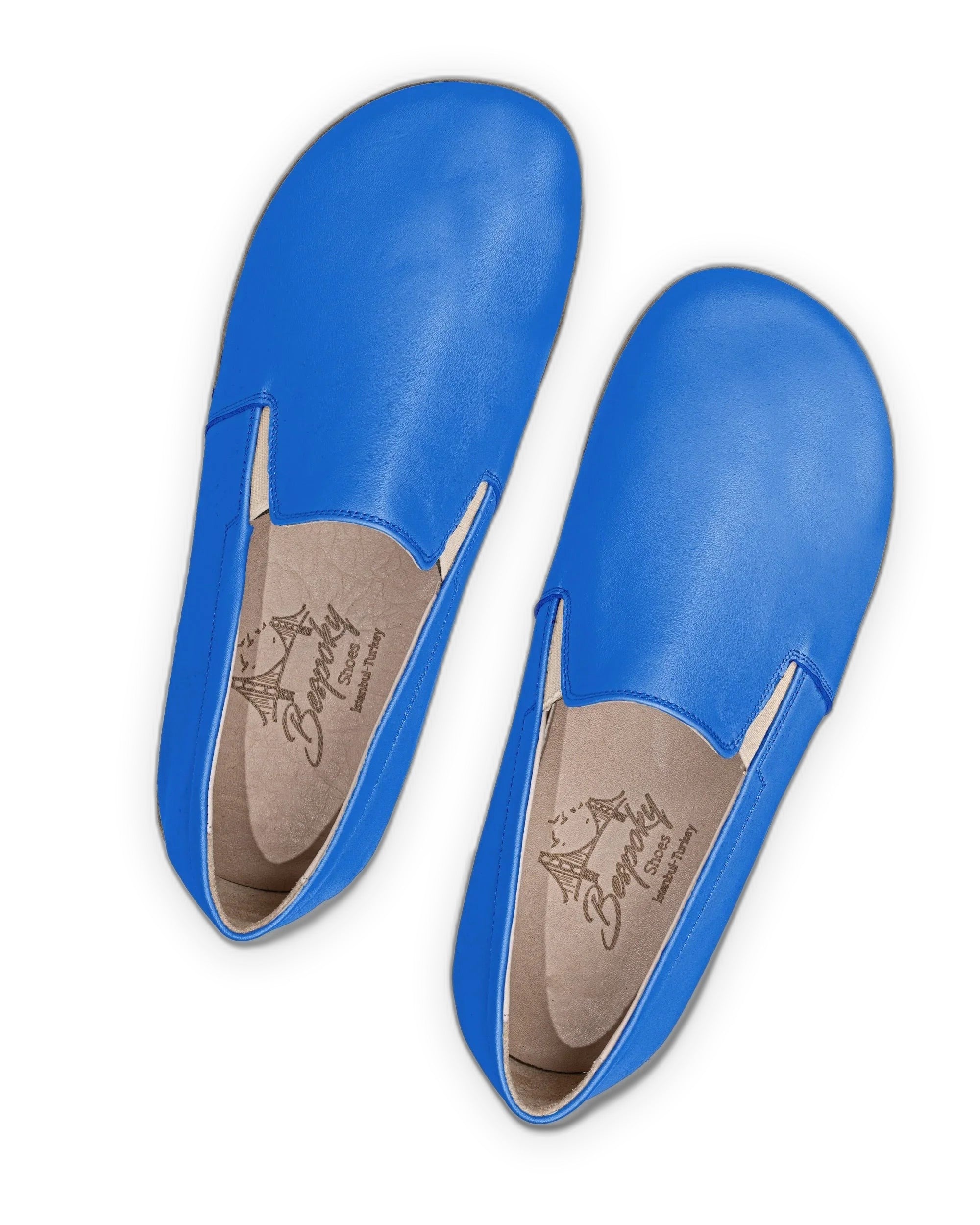 Side view Blue Barefoot Shoes - Calf Leather Zero Drop | Bespoky