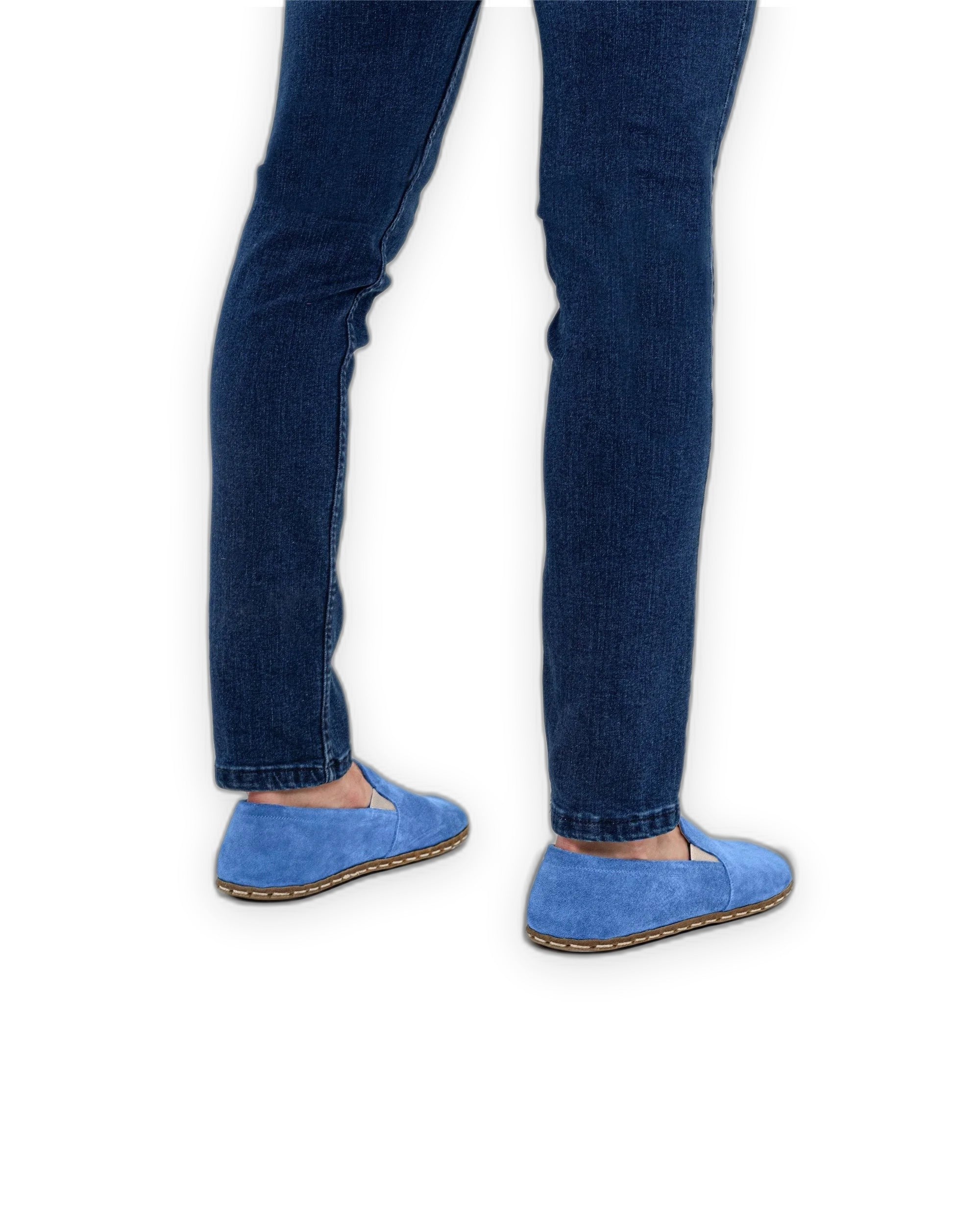 Top view Blue Barefoot Shoes - Handcrafted Calf Leather | Bespoky