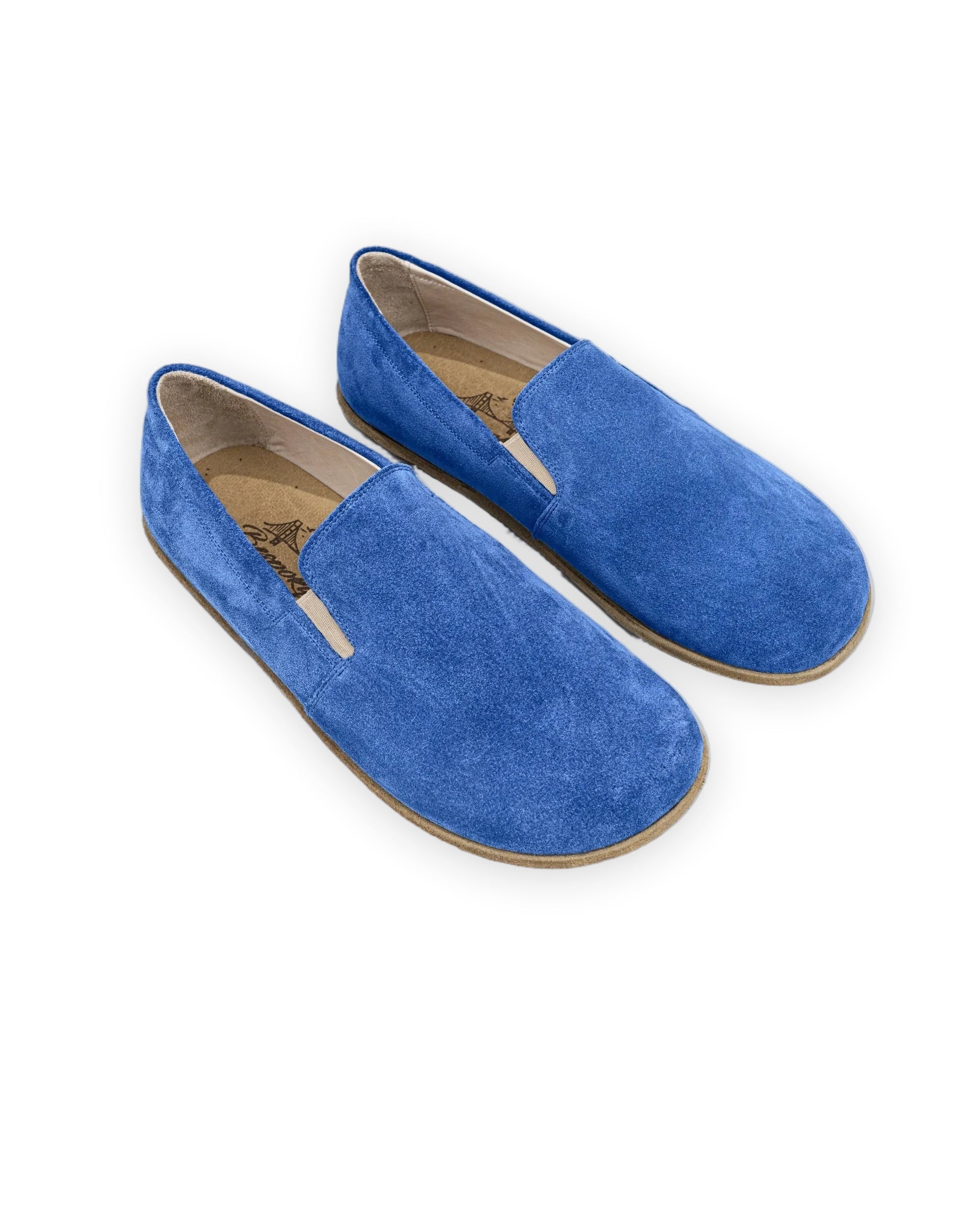Women's Blue Barefoot Shoes - Handcrafted Calf Leather Wide Toe Box | Bespoky