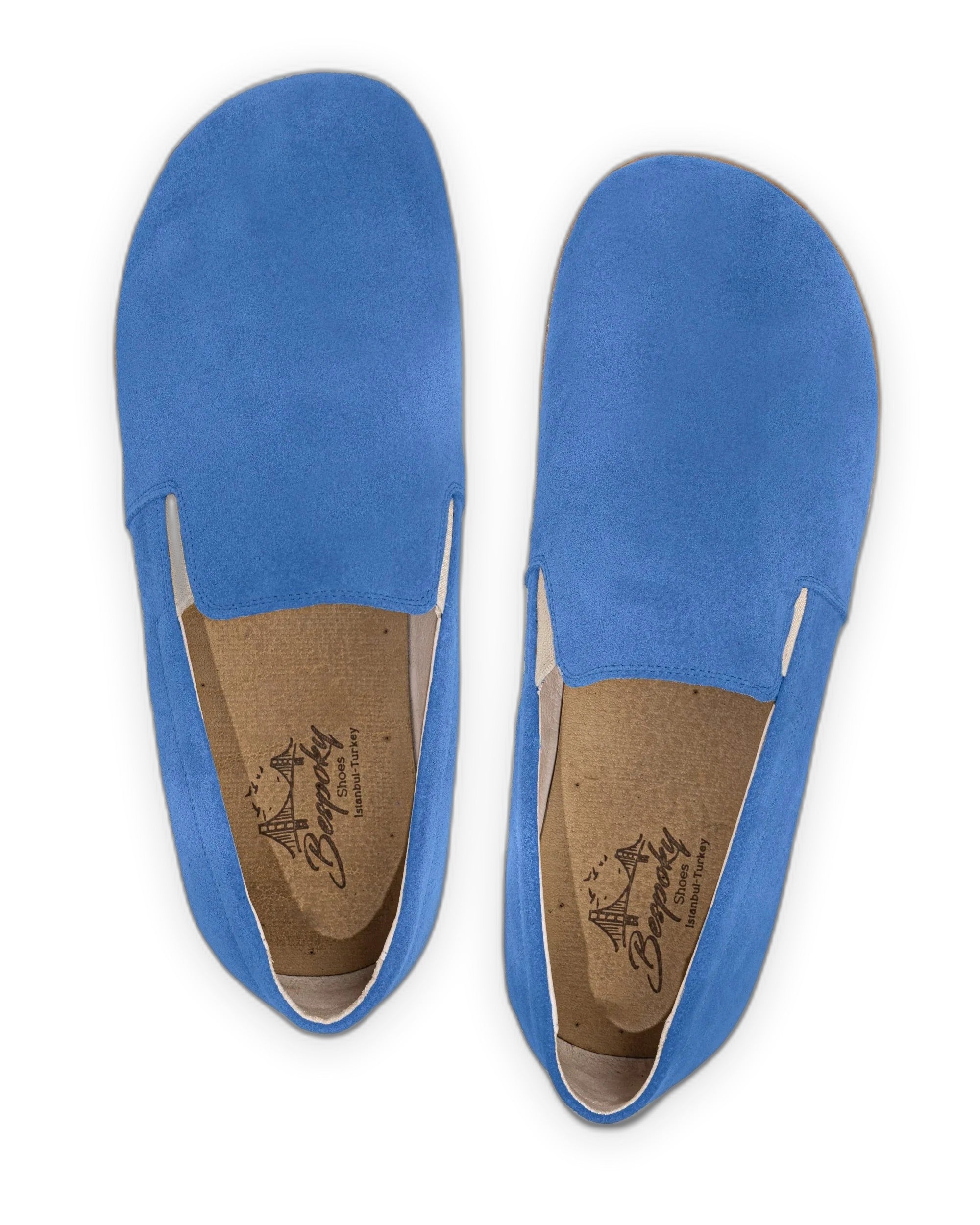 Side view Blue Barefoot Shoes - Calf Leather Zero Drop | Bespoky
