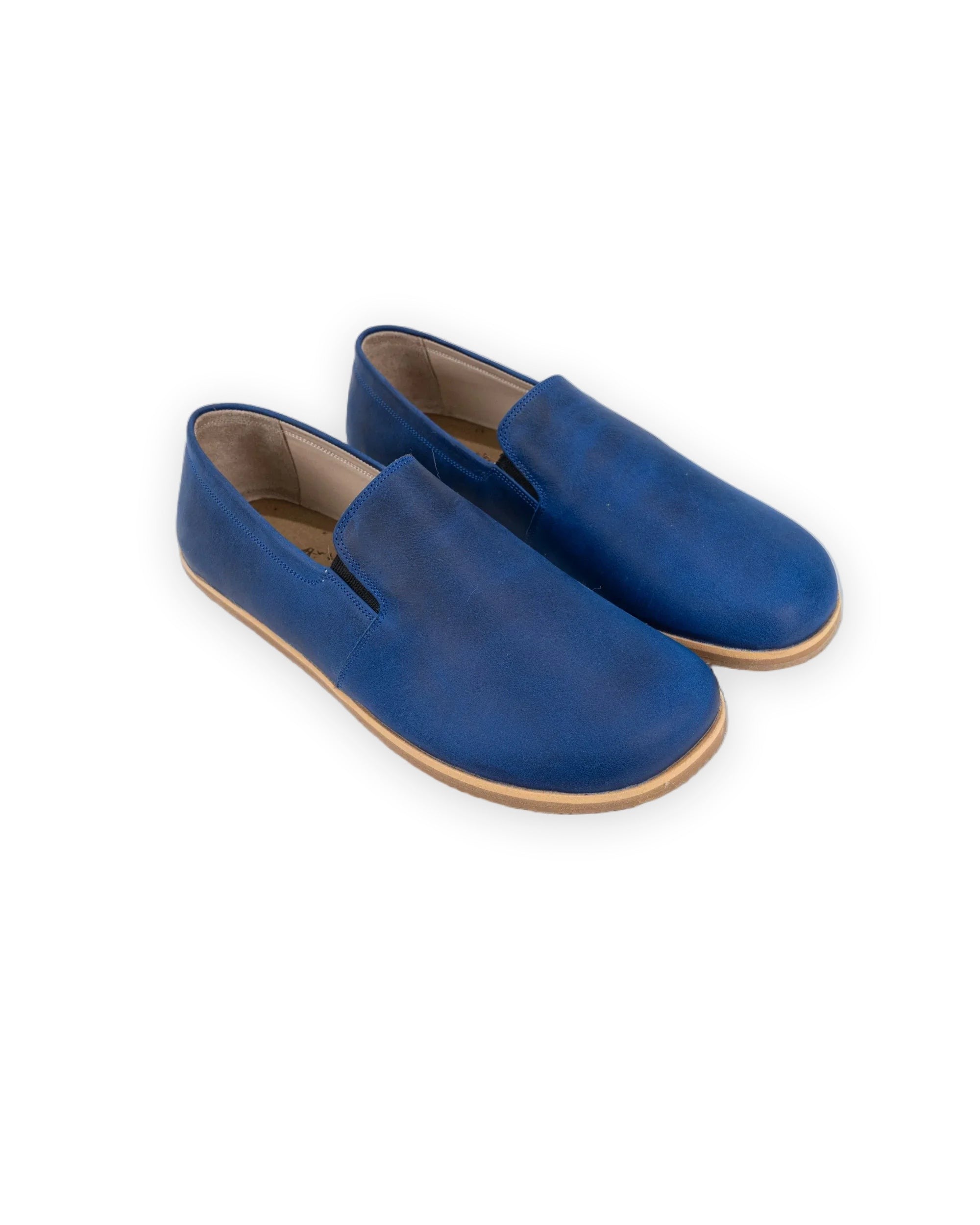 Women's Blue Barefoot Shoes - Handcrafted Calf Leather Wide Toe Box | Bespoky