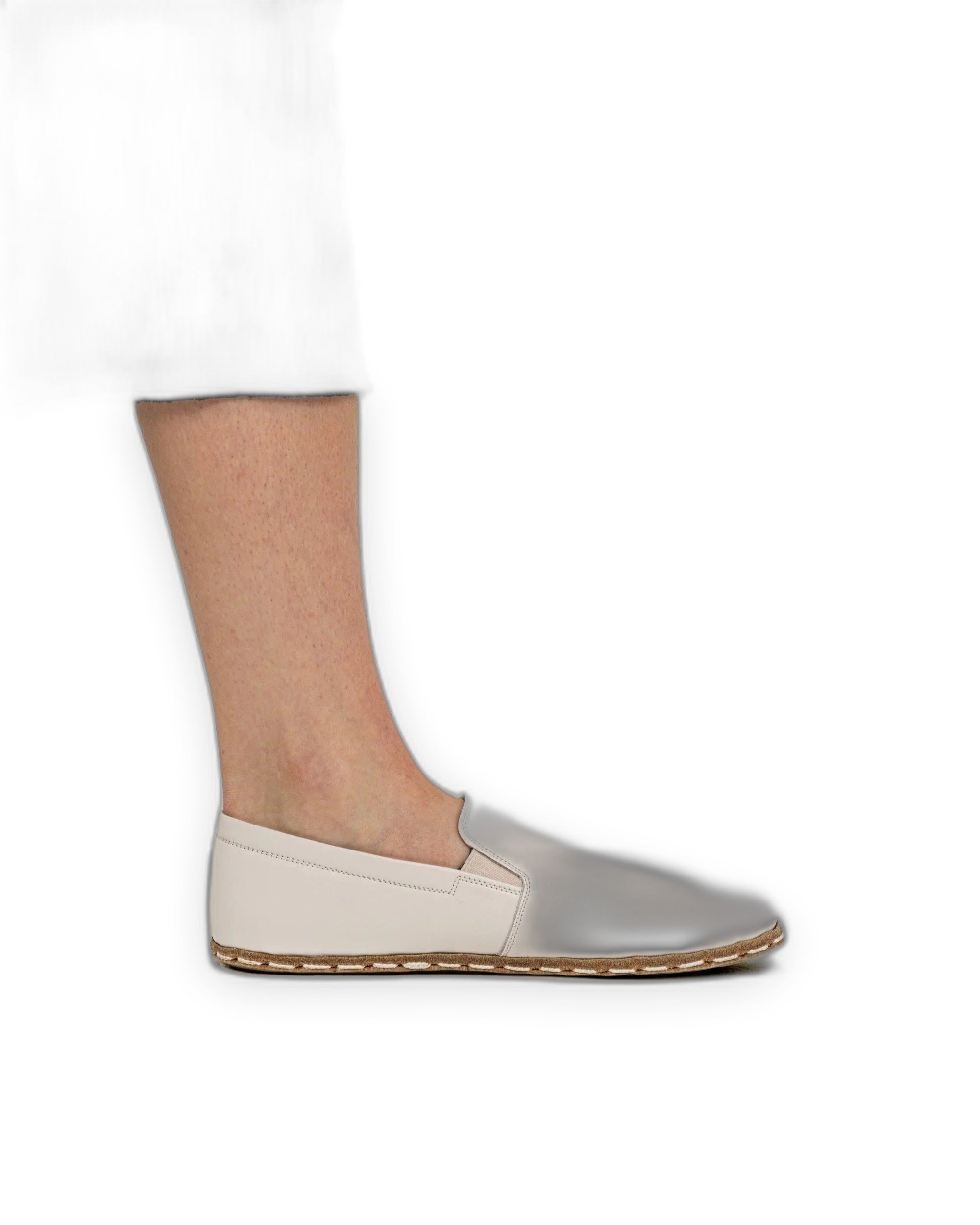Back view Cream Barefoot Shoes - Calf Leather Handcrafted | Bespoky