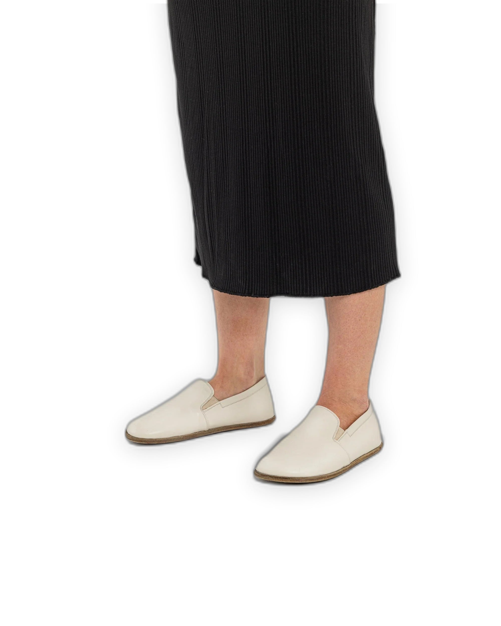 Side view Cream Barefoot Shoes - Calf Leather Zero Drop | Bespoky