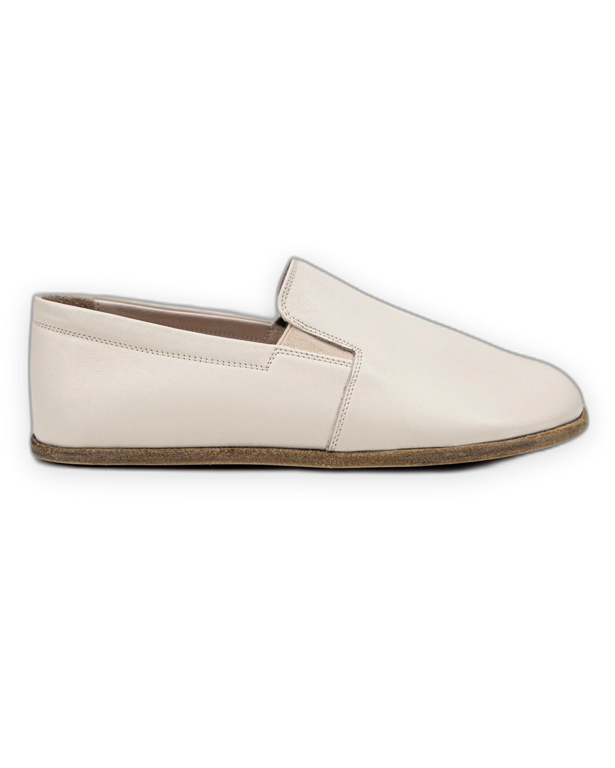 Close-up calf leather - Cream Barefoot Shoes Detail | Bespoky