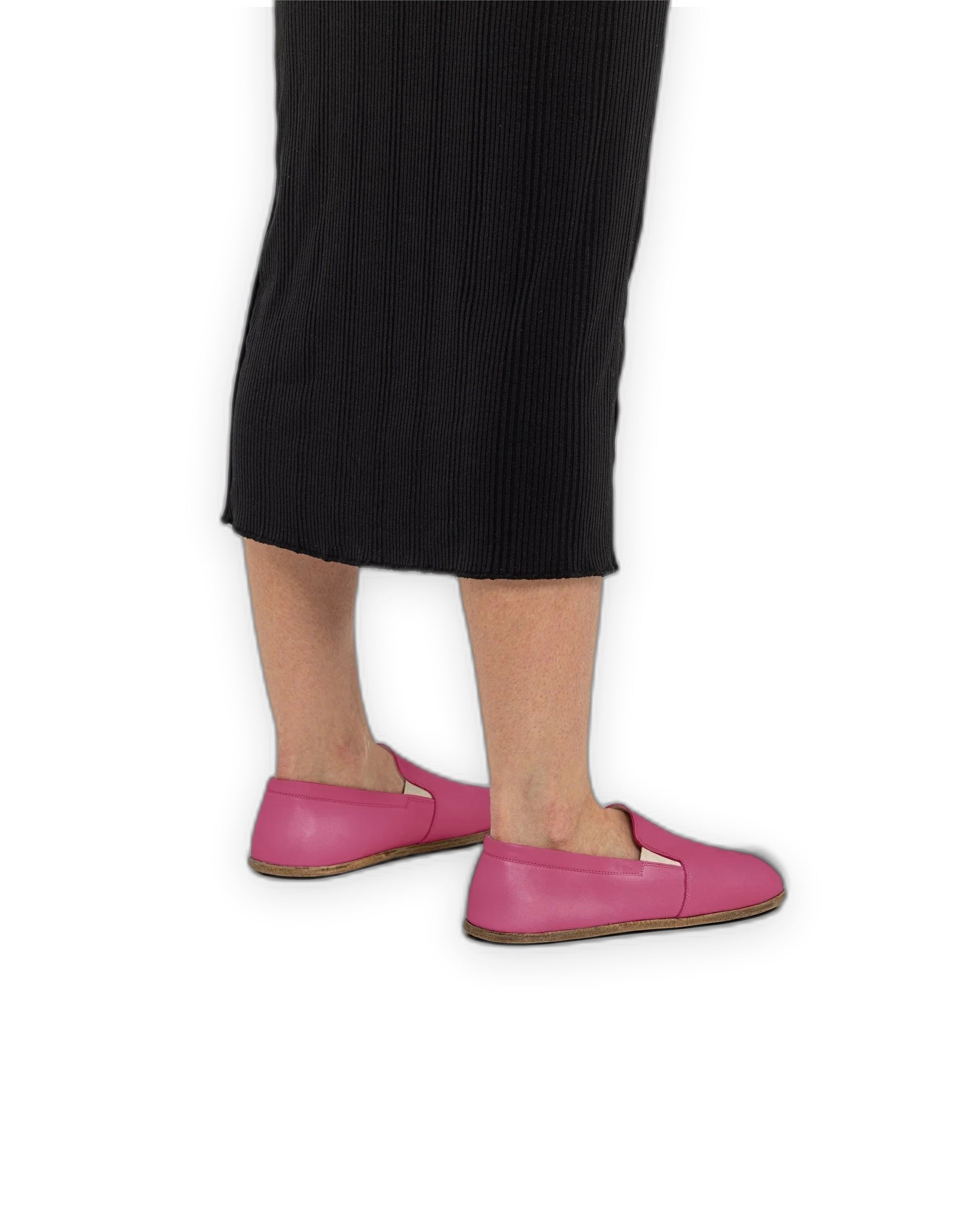 Detail Fuchsia Barefoot Shoes - Handcrafted Calf Leather Turkey | Bespoky