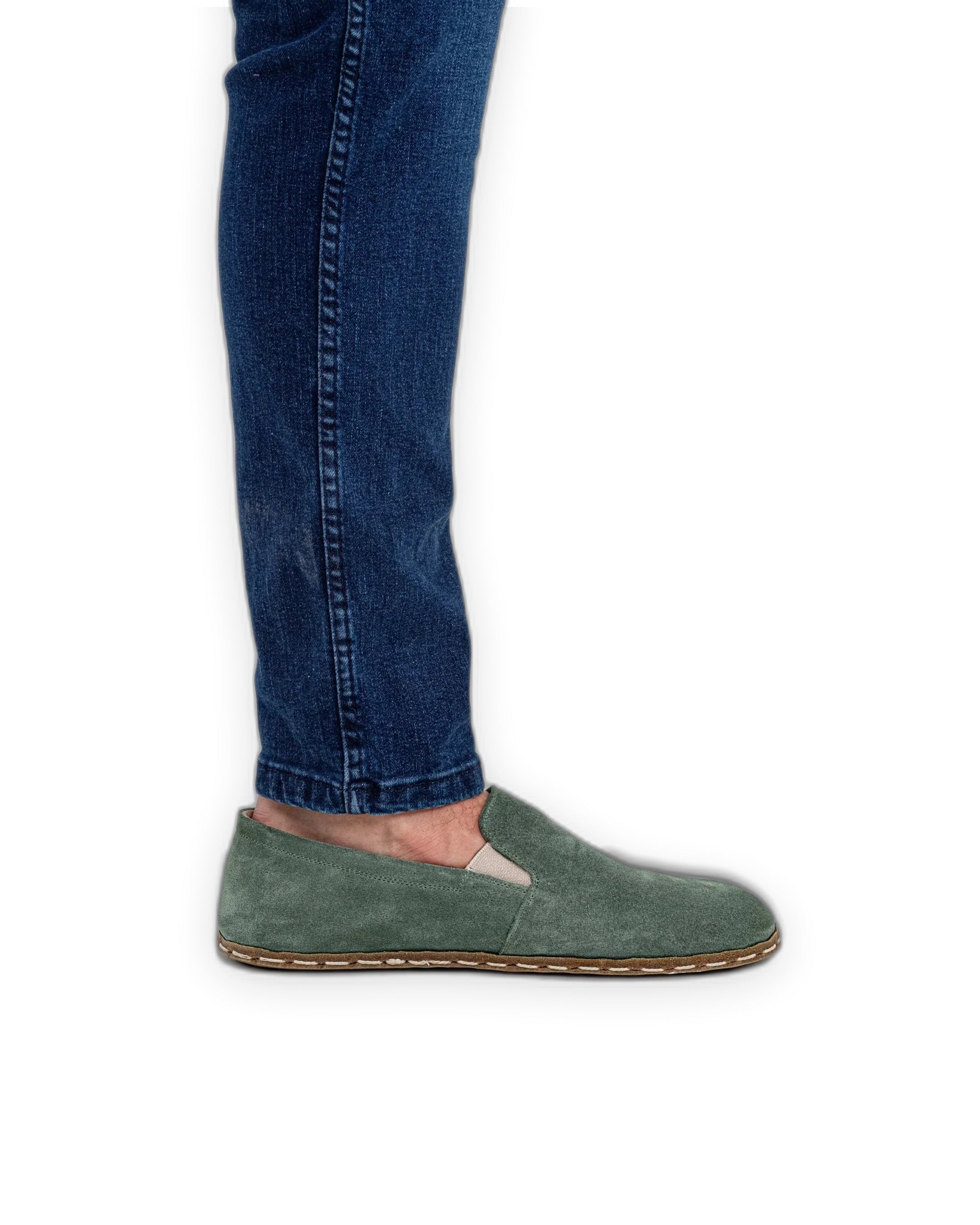 Detail Green Barefoot Shoes - Handcrafted Calf Leather Turkey | Bespoky