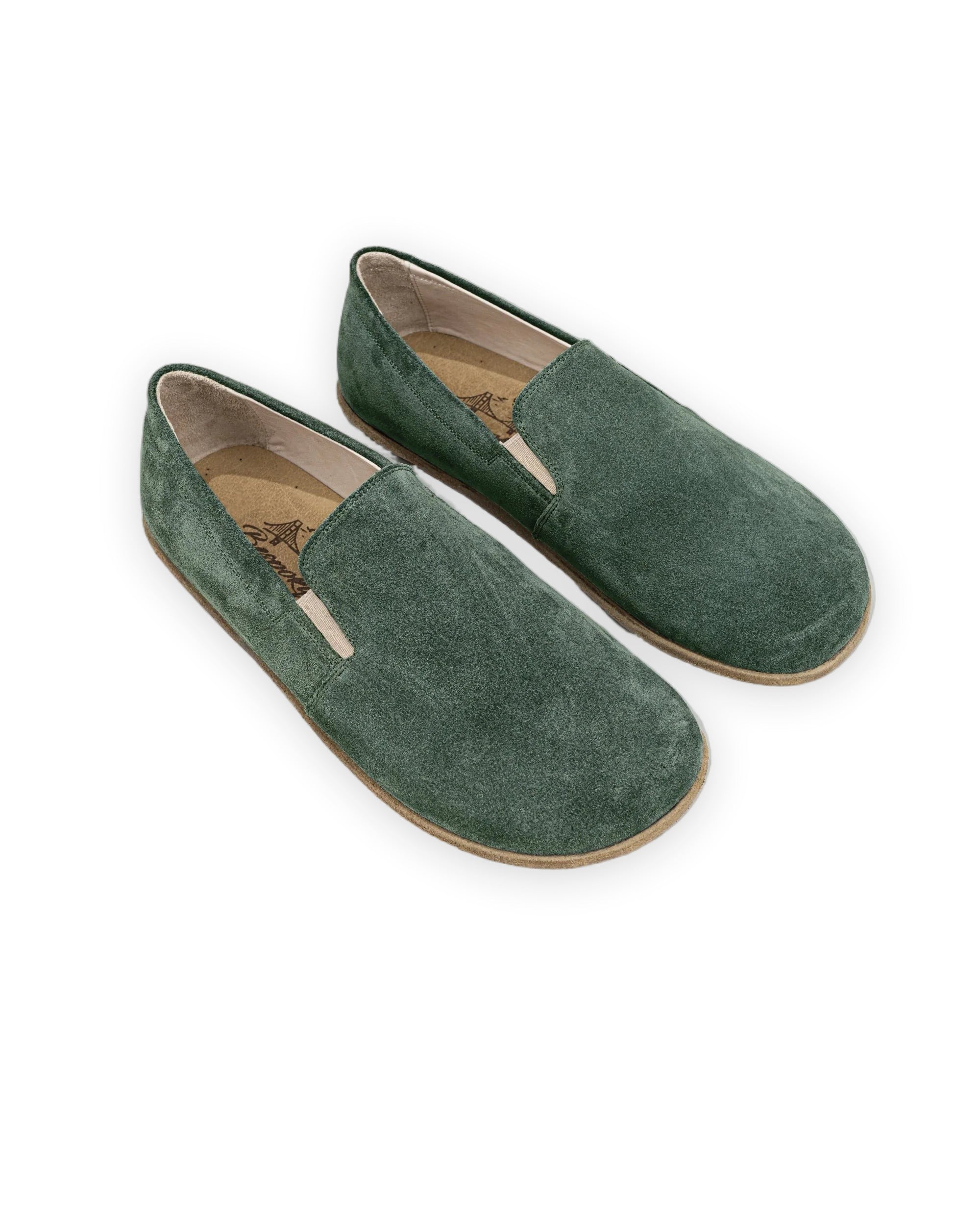 Women's Green Barefoot Shoes - Handcrafted Calf Leather Wide Toe Box | Bespoky