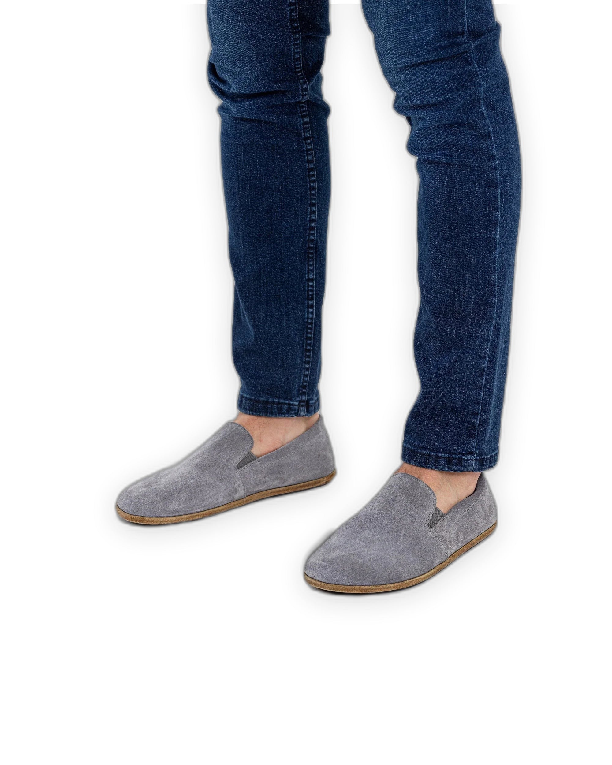 Side view Grey Barefoot Shoes - Calf Leather Zero Drop | Bespoky