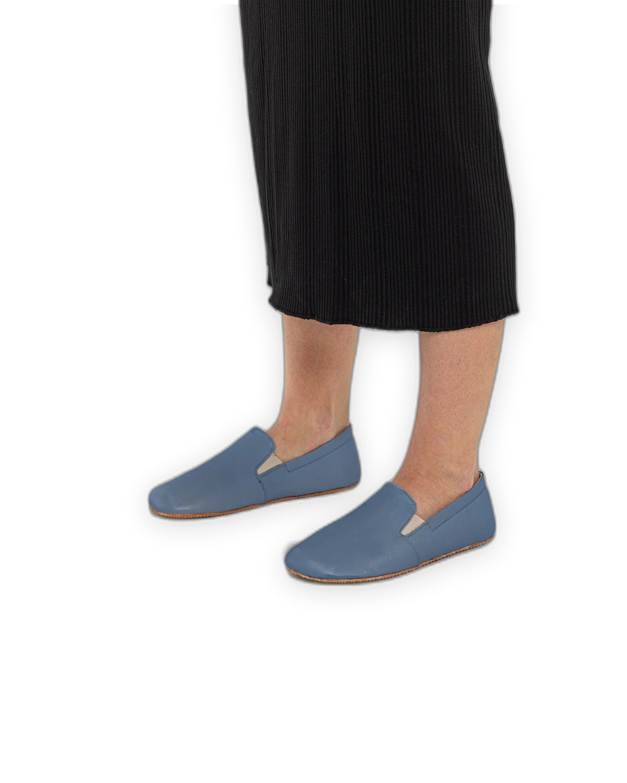 Back view Jean Blue Barefoot Shoes - Calf Leather Handcrafted | Bespoky