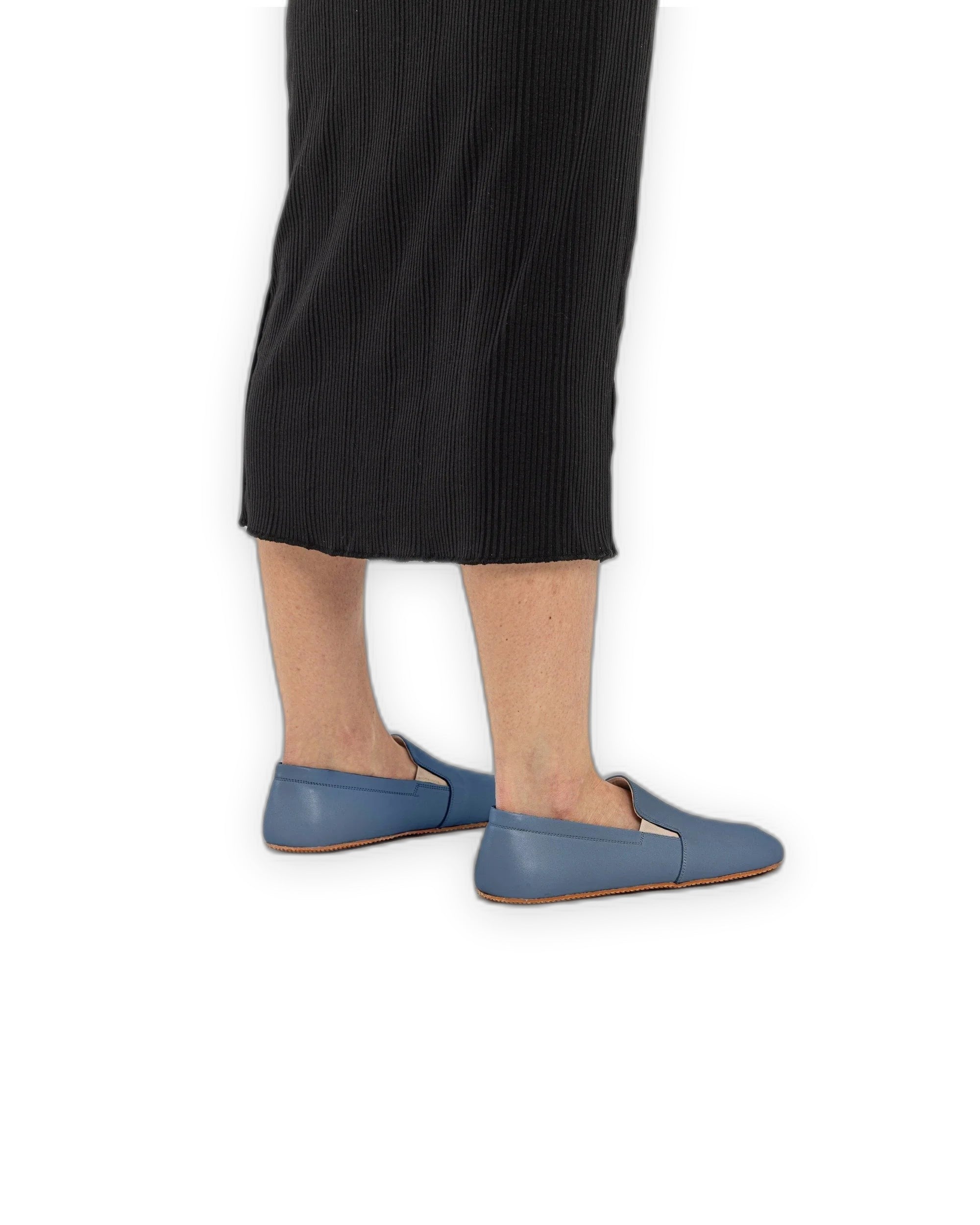 Close-up calf leather - Jean Blue Barefoot Shoes Detail | Bespoky