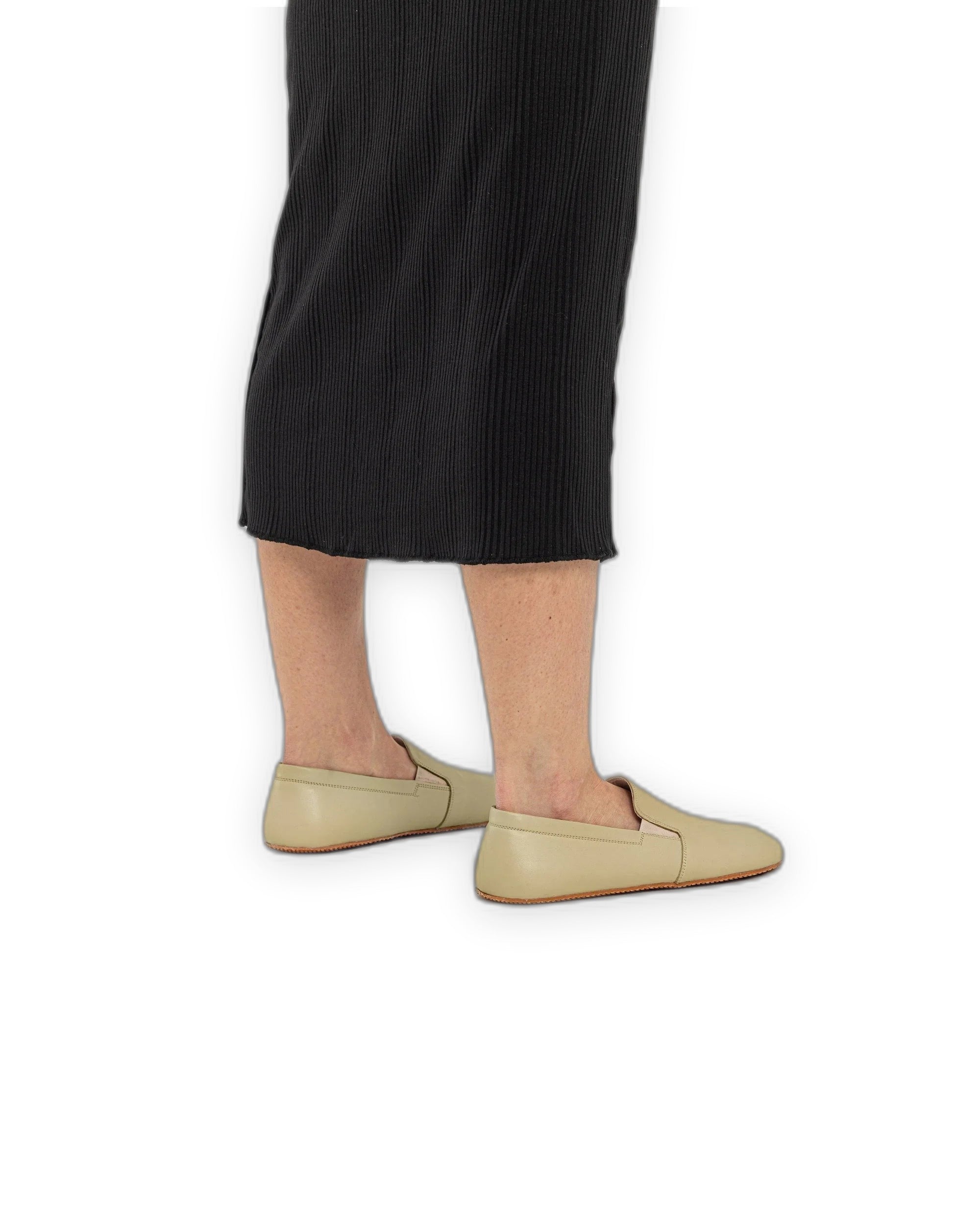 Close-up calf leather - Yellow Barefoot Shoes Detail | Bespoky