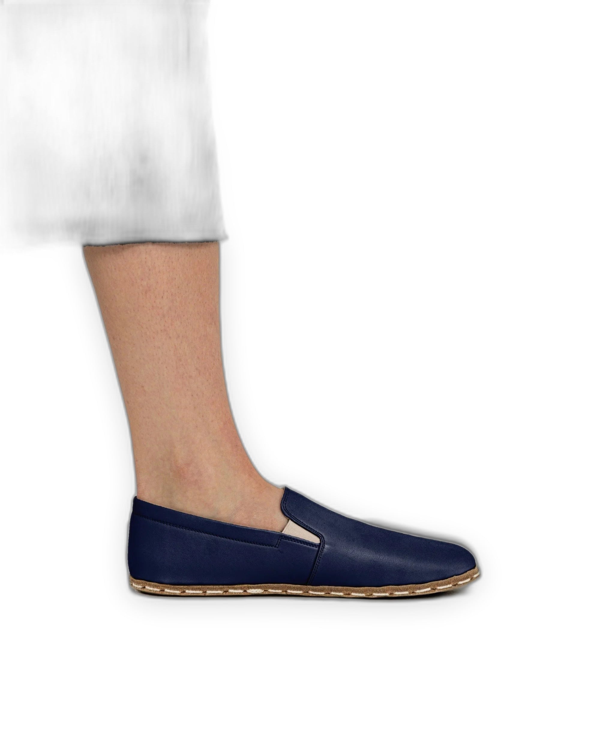 Pair Navy Blue Barefoot Shoes - Barefoot Wide Toe Calf Leather | Bespoky