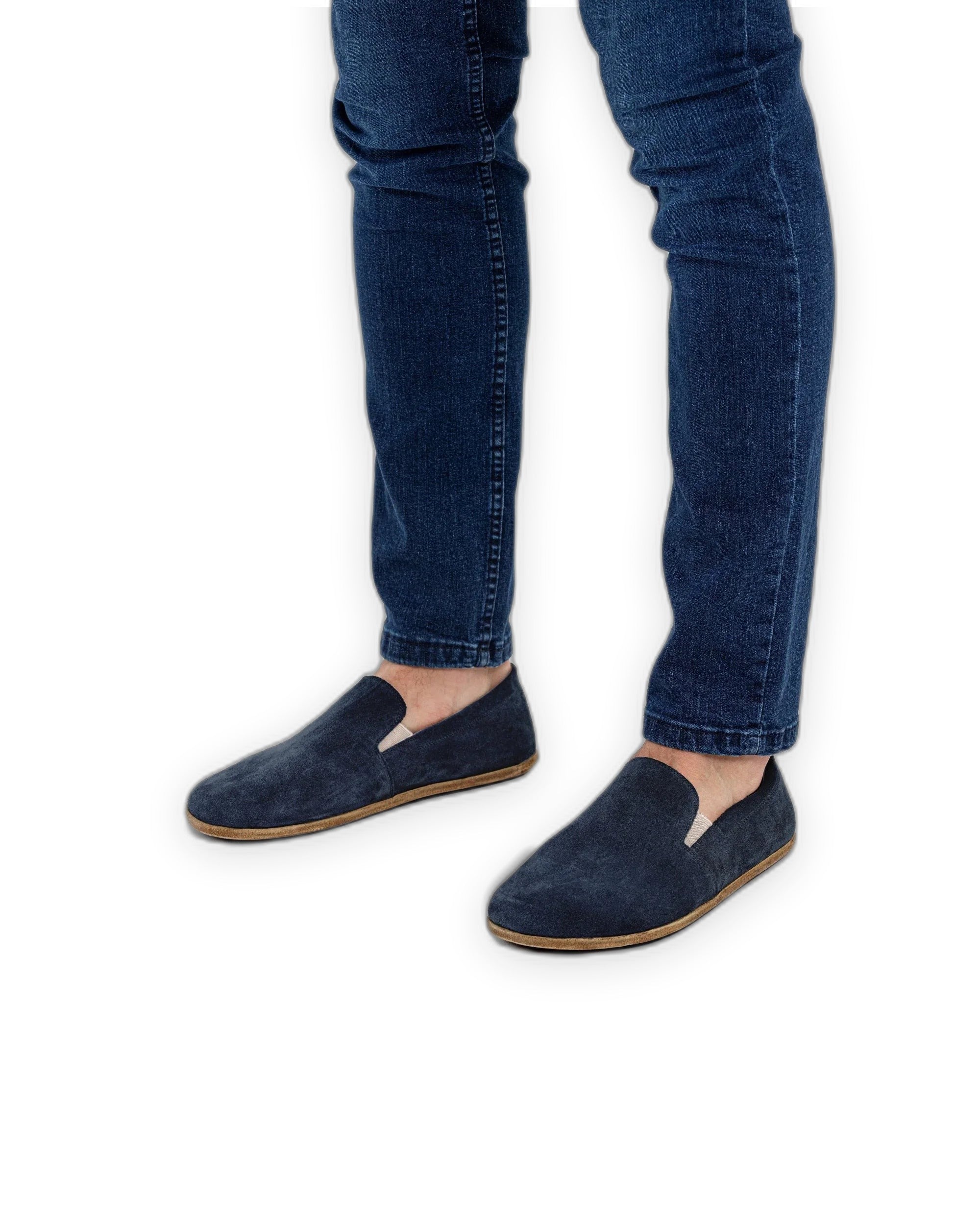 Side view Navy Barefoot Shoes - Calf Leather Zero Drop | Bespoky