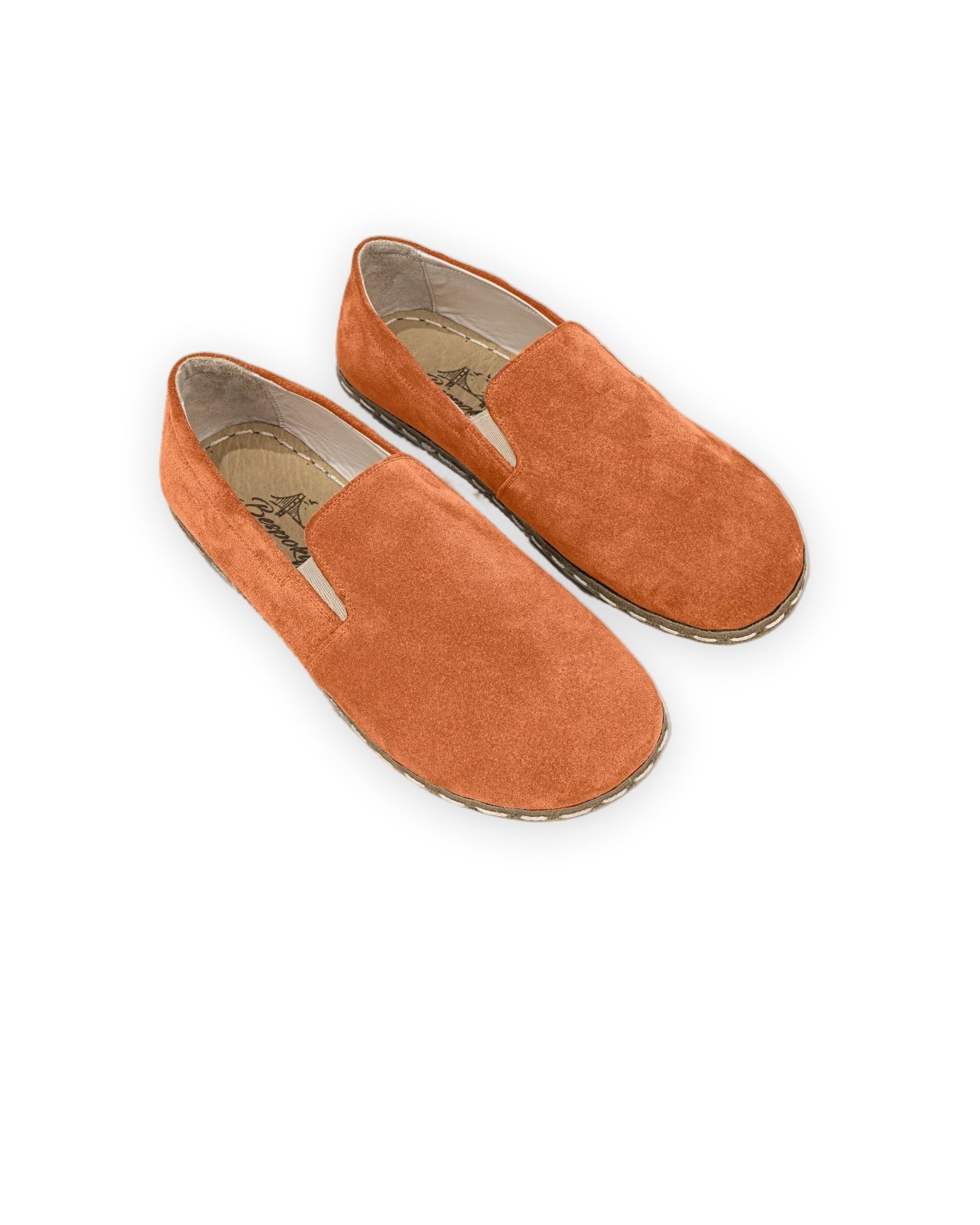 Women's Orange Barefoot Shoes - Handcrafted Calf Leather Wide Toe Box | Bespoky