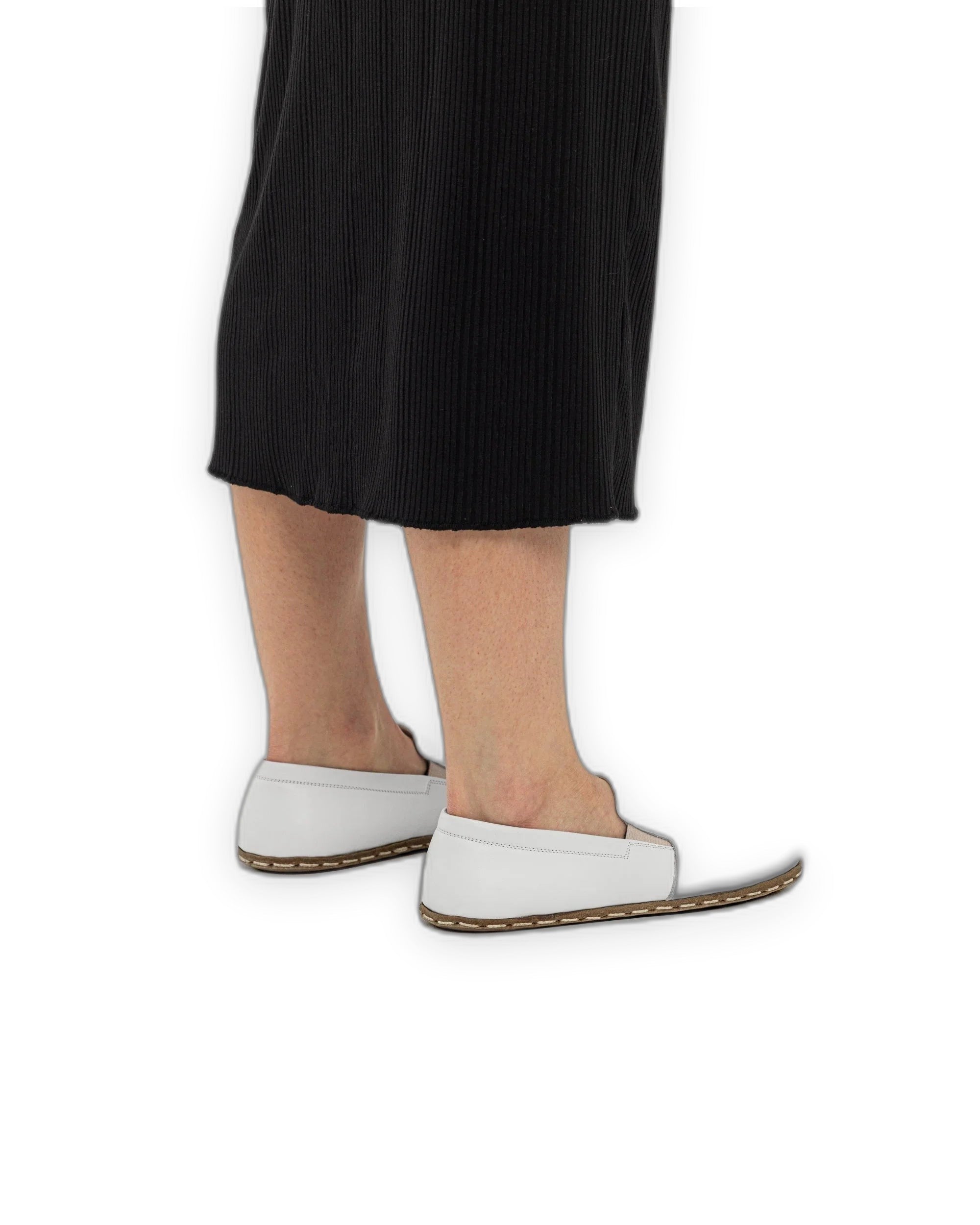 Side view White Barefoot Shoes - Calf Leather Zero Drop | Bespoky
