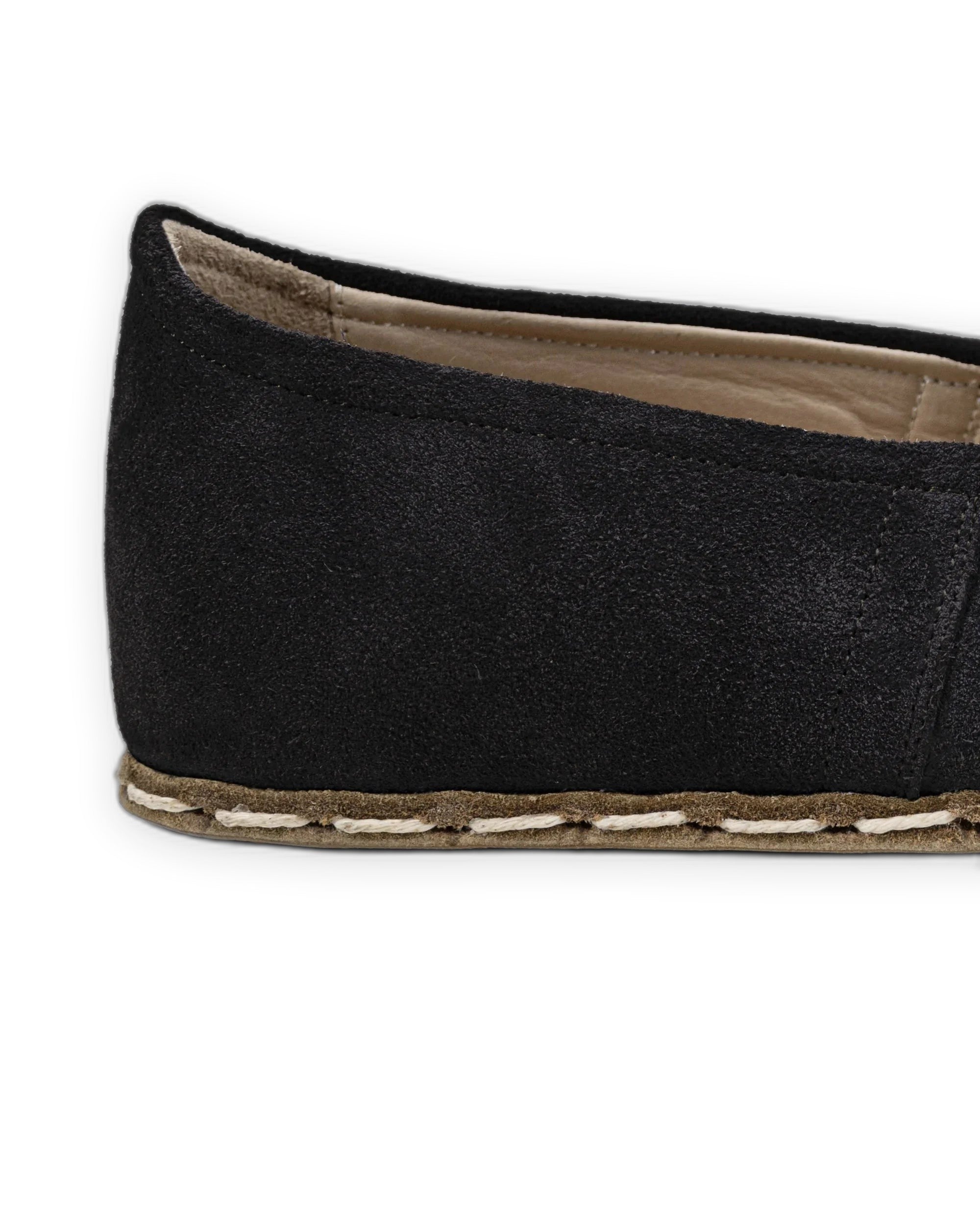 Top view Black Suede Barefoot Yemeni - Handcrafted Calf Leather | Bespoky