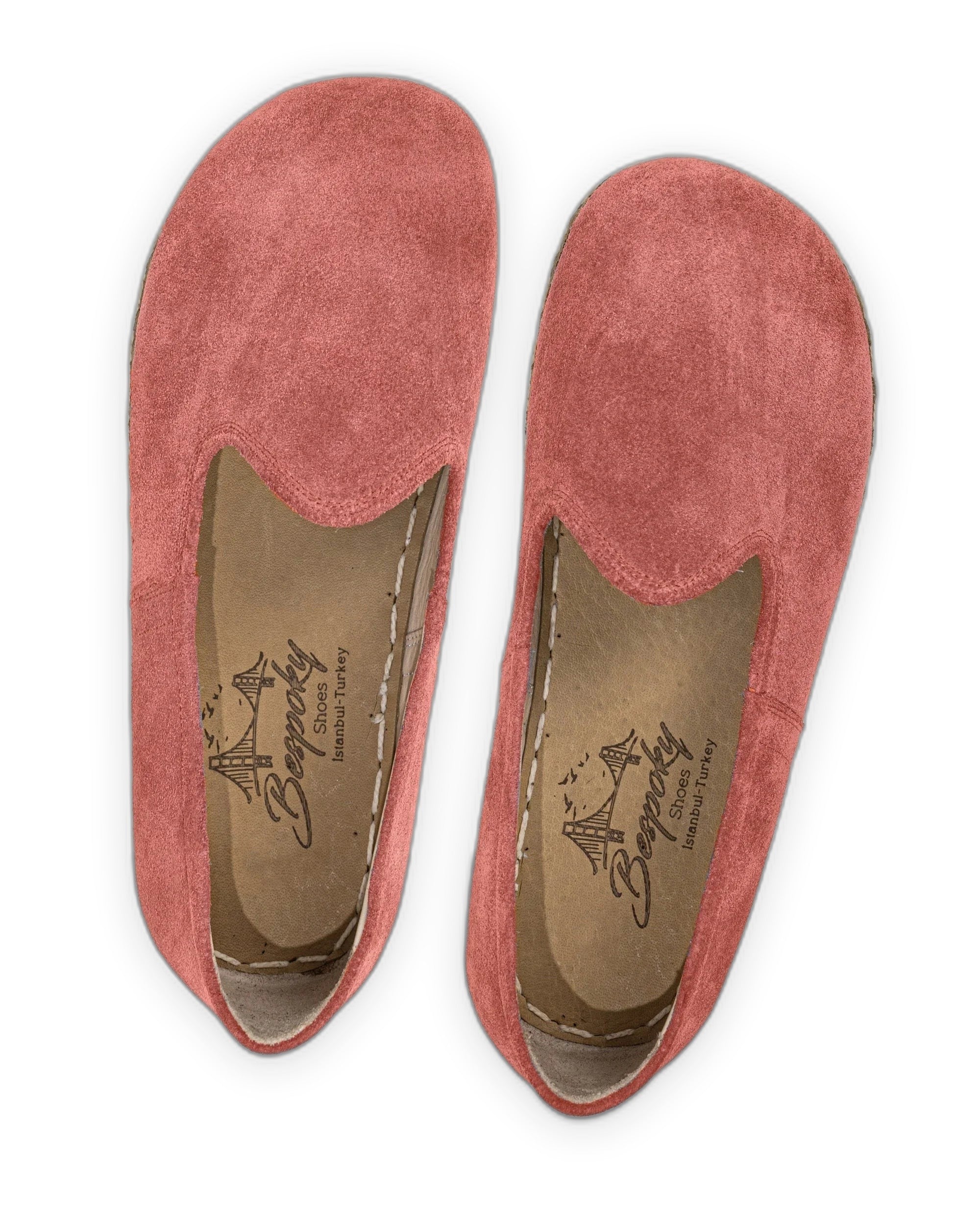Side view Pink Suede Barefoot Yemeni - Calf Leather Zero Drop | Bespoky