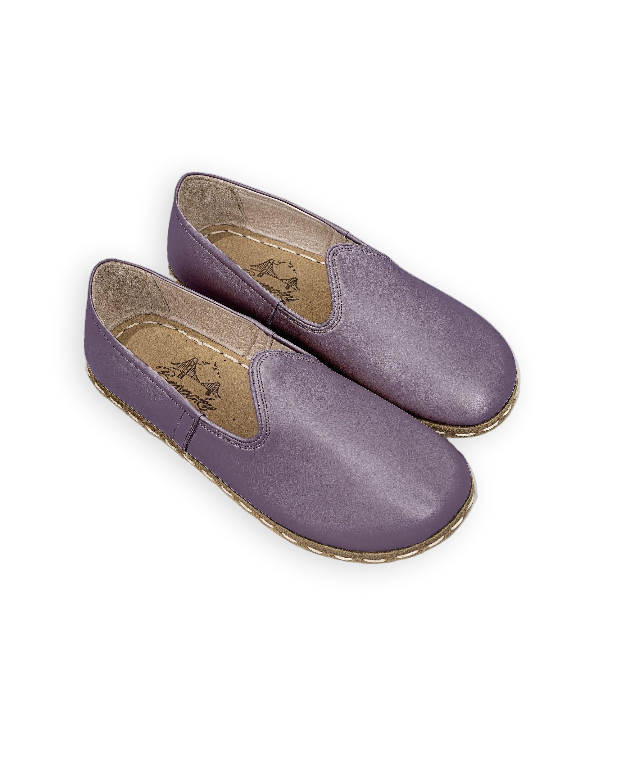 Men's Purple Barefoot Yemeni - Handcrafted Calf Leather Wide Toe Box | Bespoky