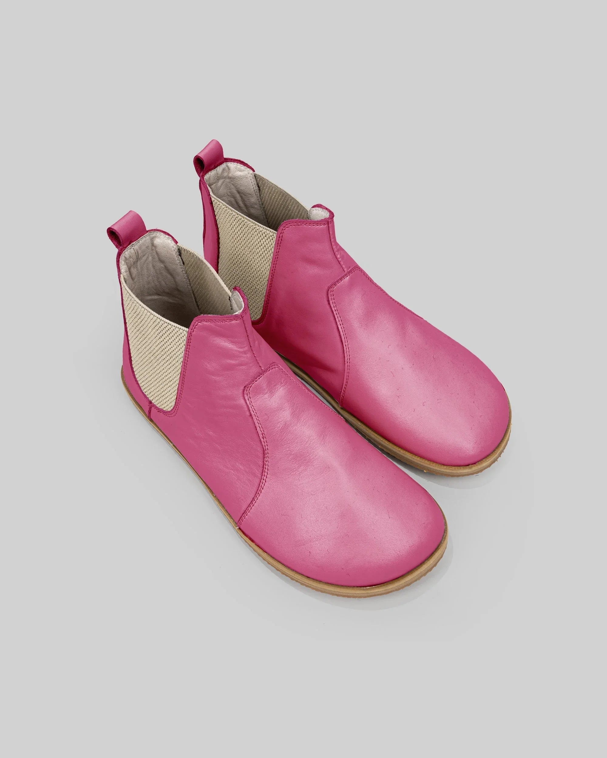 Men's Fuchsia Chelsea Boots - Handcrafted Calf Leather Wide Toe Box | Bespoky