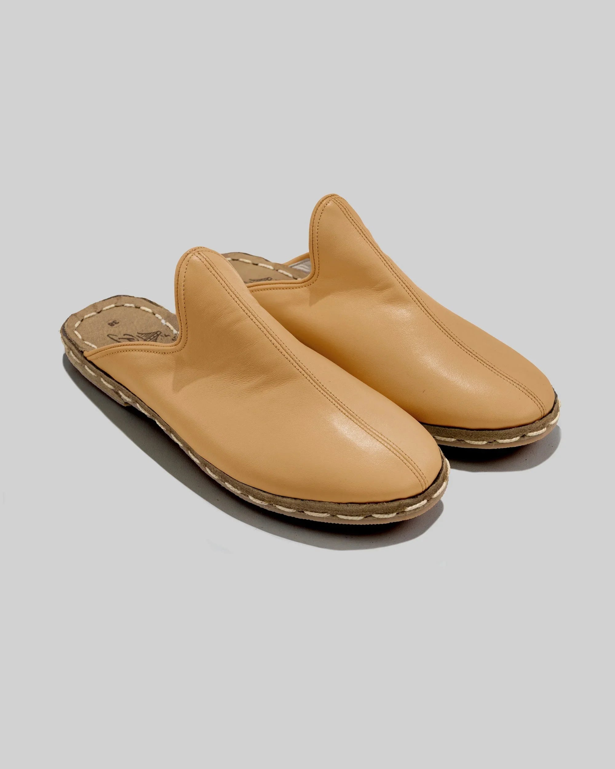 Women's Melon Yellow Slippers - Handcrafted Calf Leather Wide Toe Box | Bespoky