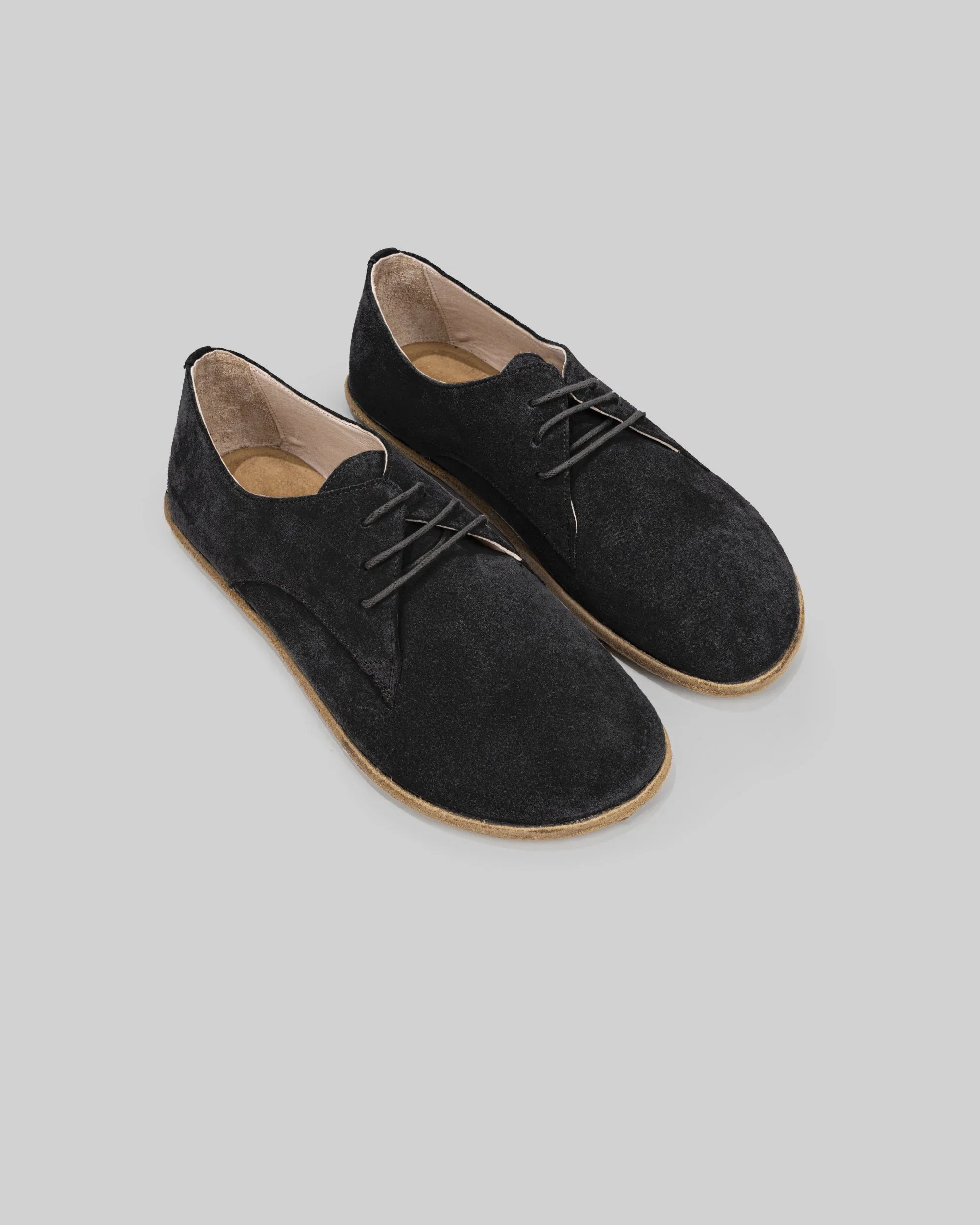 Men's Black Suede Oxford Shoes - Handcrafted Calf Leather Wide Toe Box | Bespoky