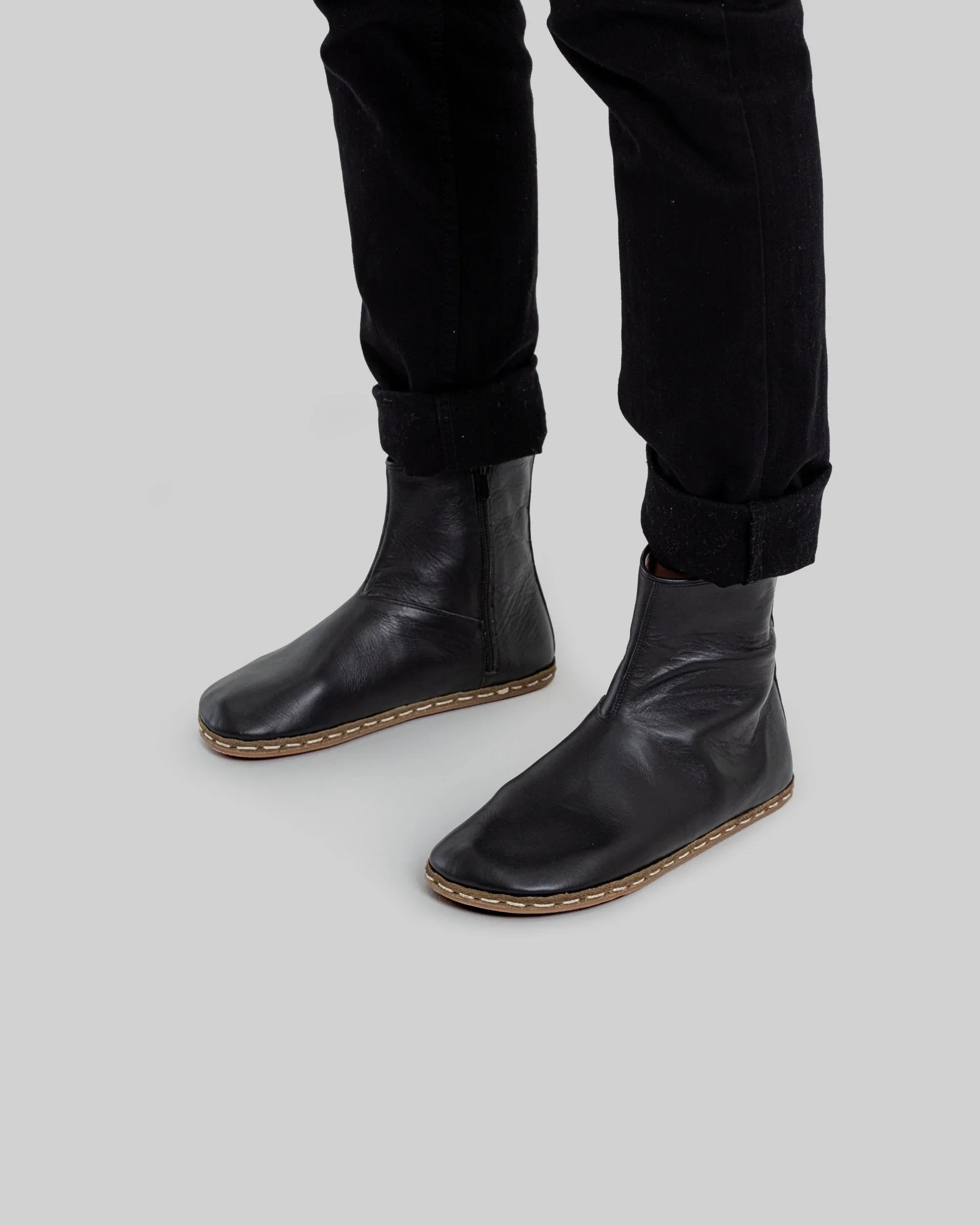 Women's Black Chelsea Boots - Handcrafted Calf Leather Wide Toe Box | Bespoky