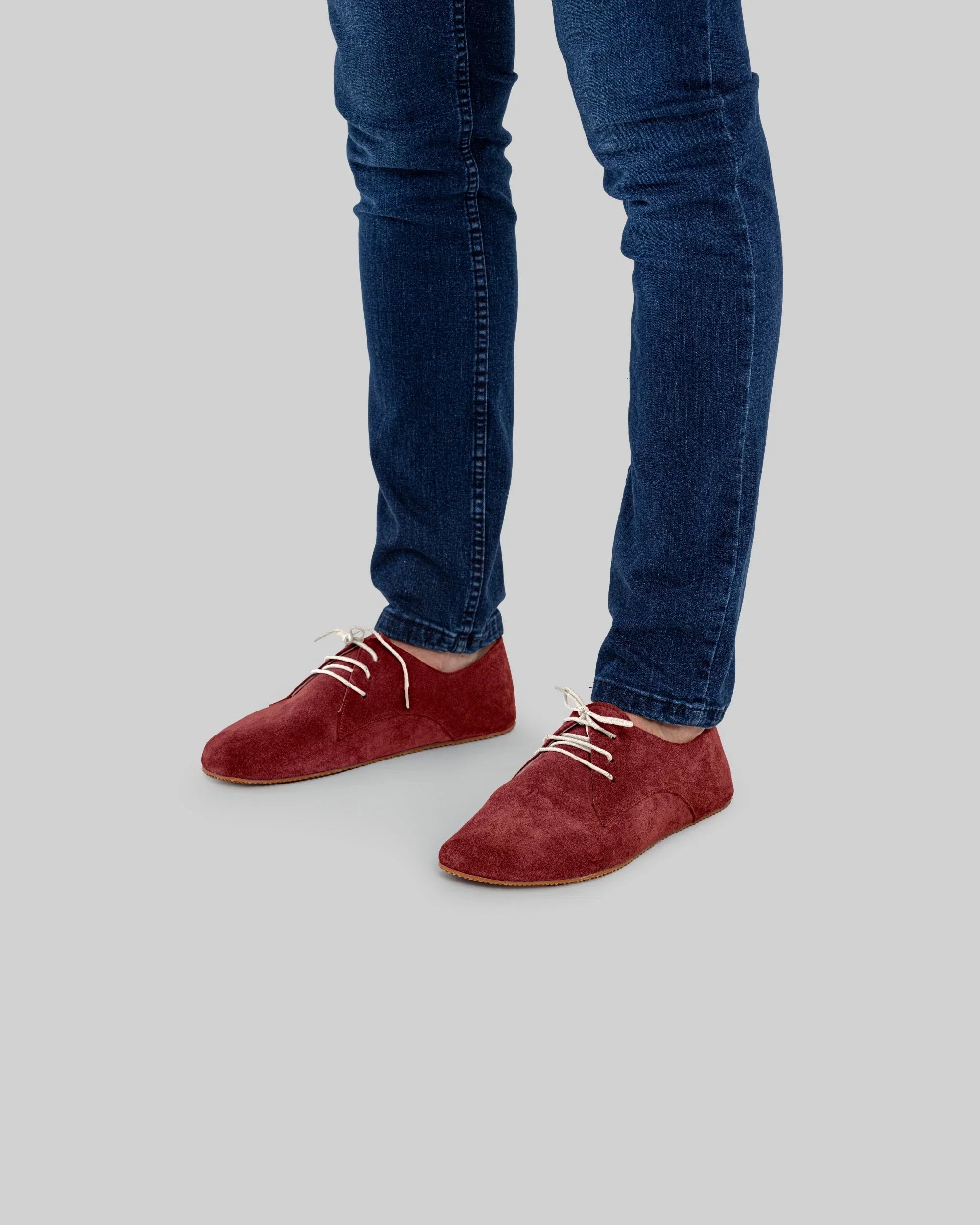 Detail Burgundy Suede Oxford Shoes - Handcrafted Calf Leather Turkey | Bespoky
