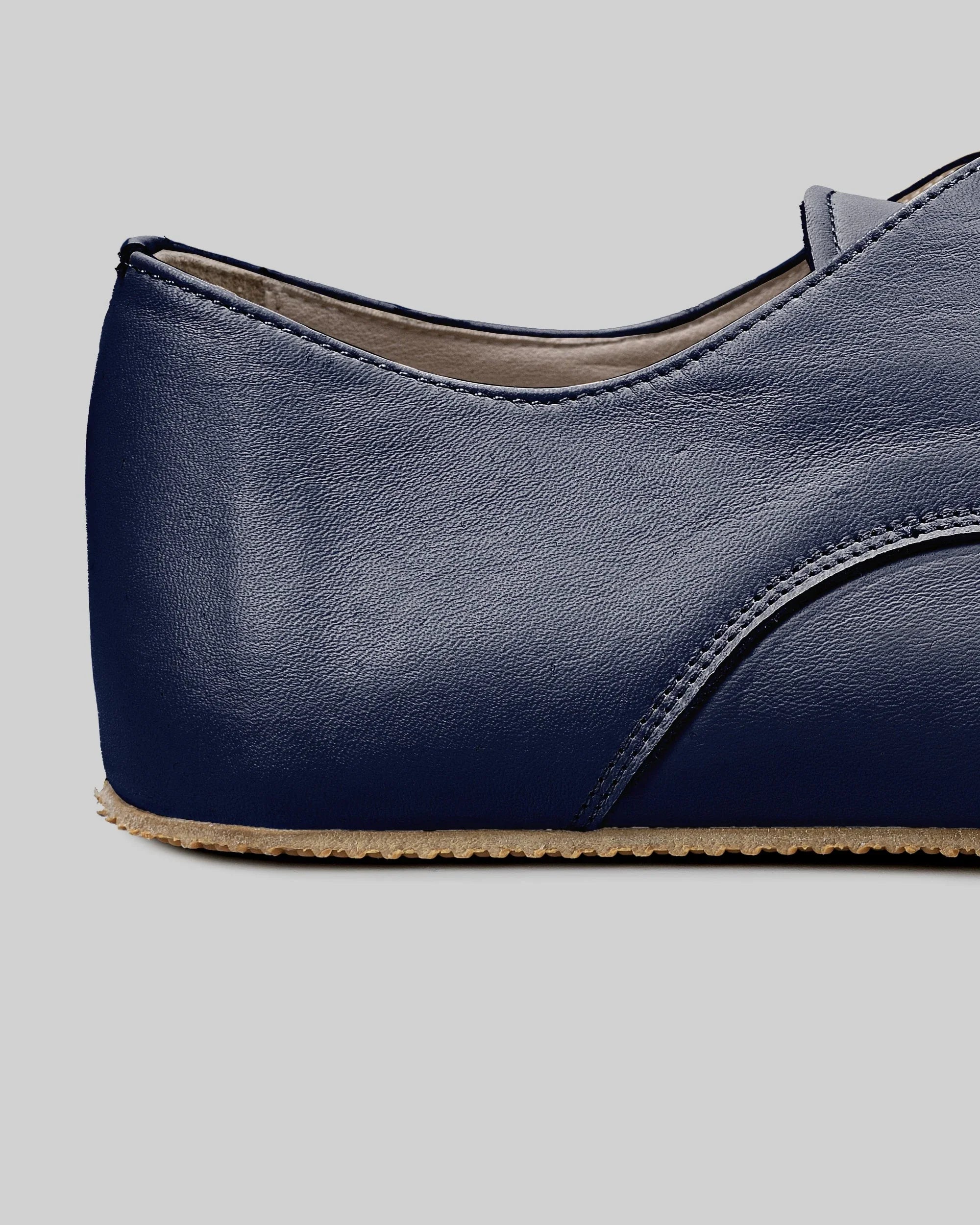 Top view Navy Blue Oxford Shoes - Handcrafted Calf Leather | Bespoky