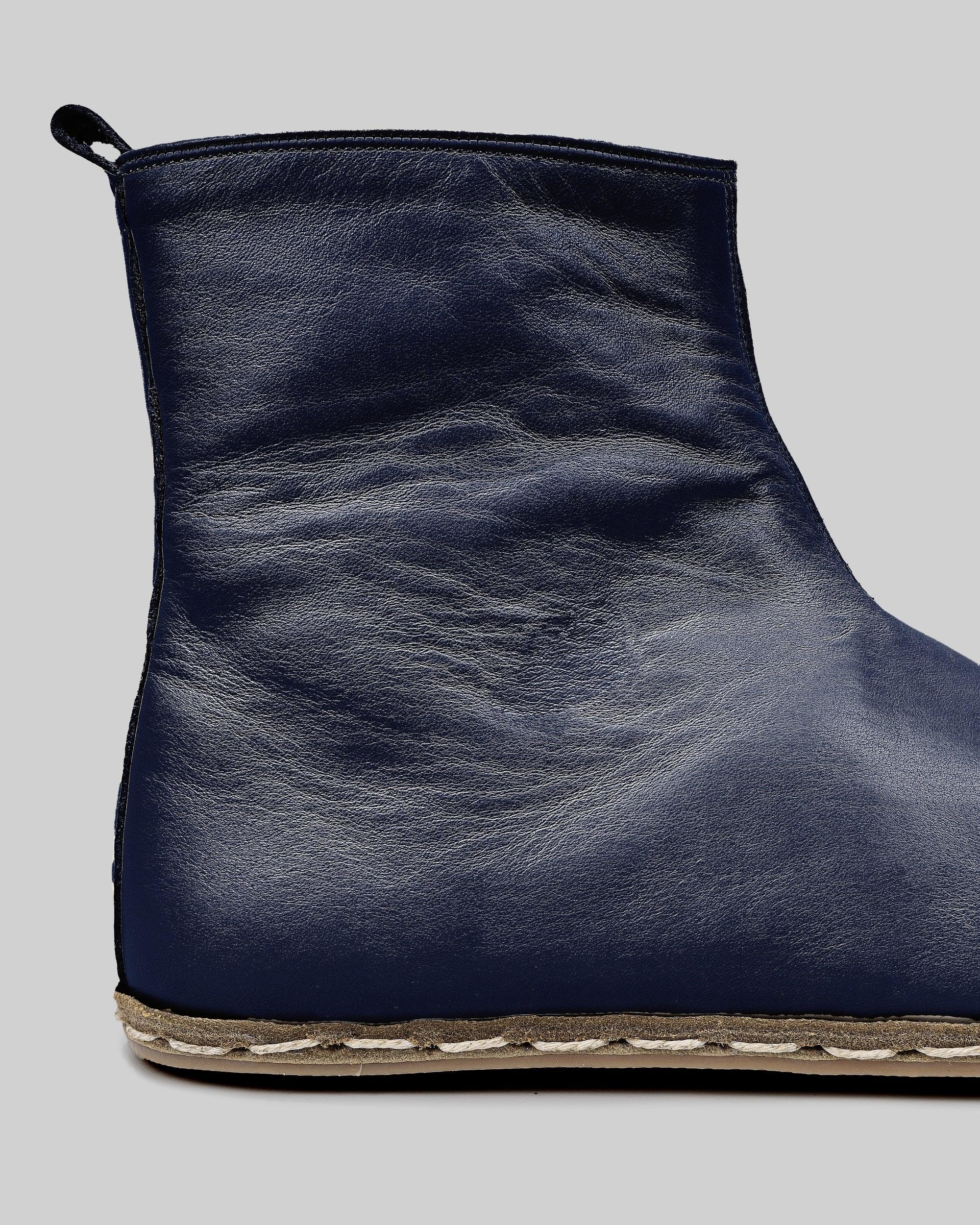 Top view Navy Blue Chelsea Boots - Handcrafted Calf Leather | Bespoky