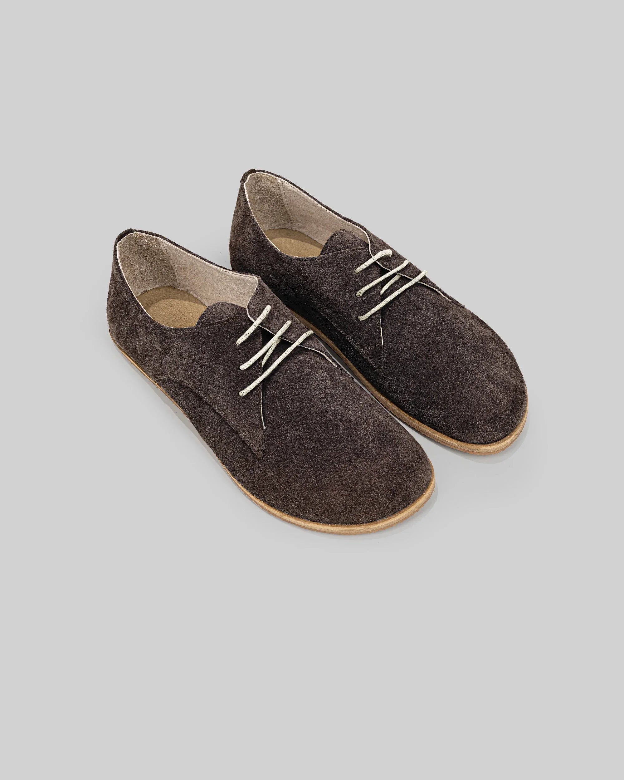 Men's Brown Suede Oxford Shoes - Handcrafted Calf Leather Wide Toe Box | Bespoky